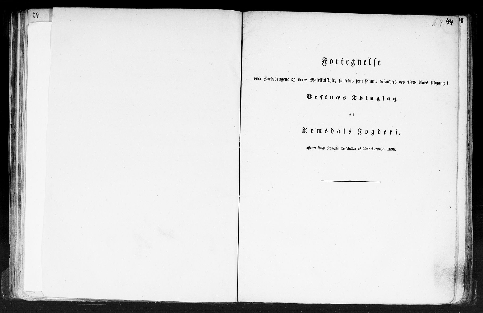 Rygh, AV/RA-PA-0034/F/Fb/L0013: Matrikkelen for 1838 - Romsdal amt (Møre og Romsdal fylke), 1838, p. 44a