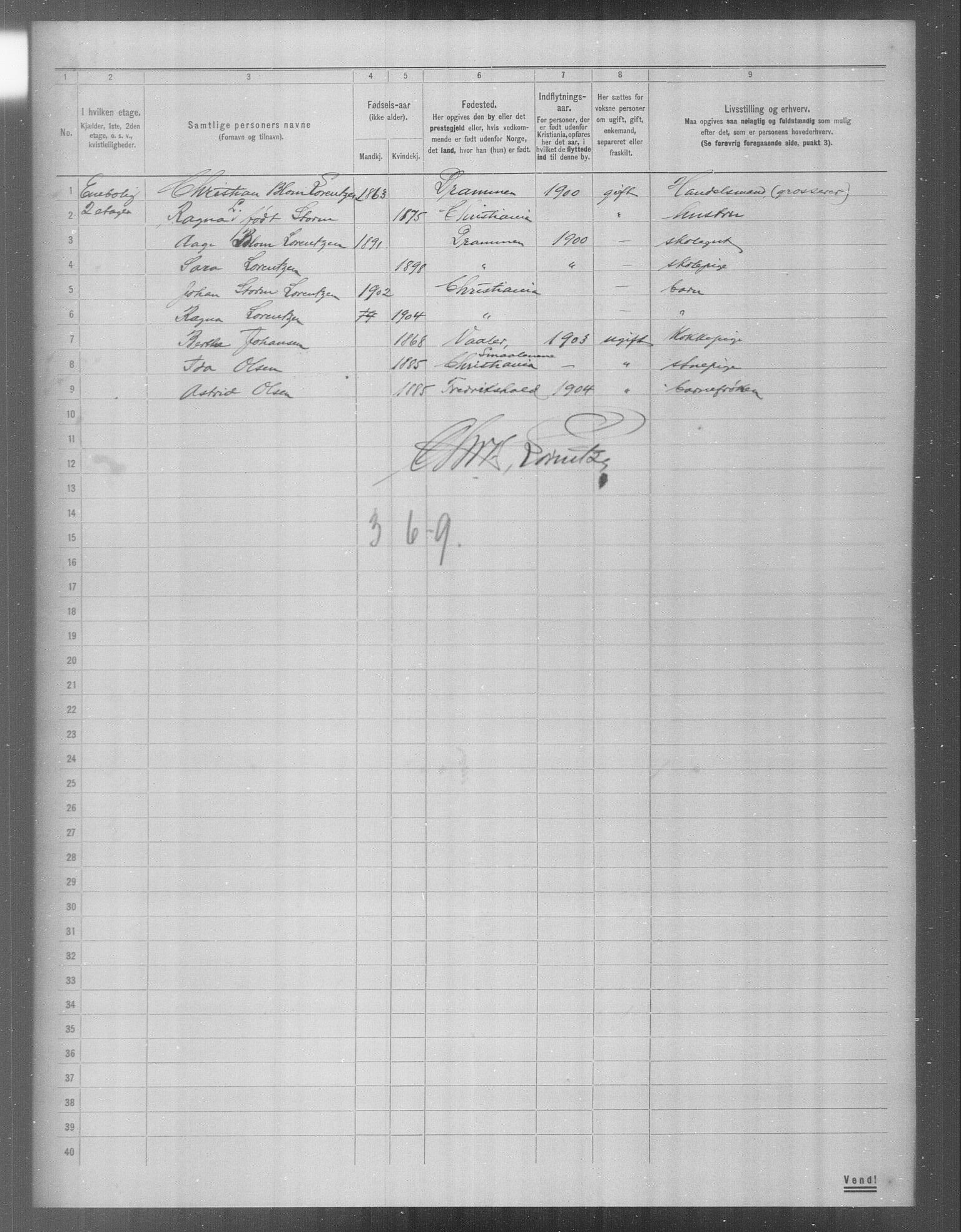 OBA, Municipal Census 1904 for Kristiania, 1904, p. 21046