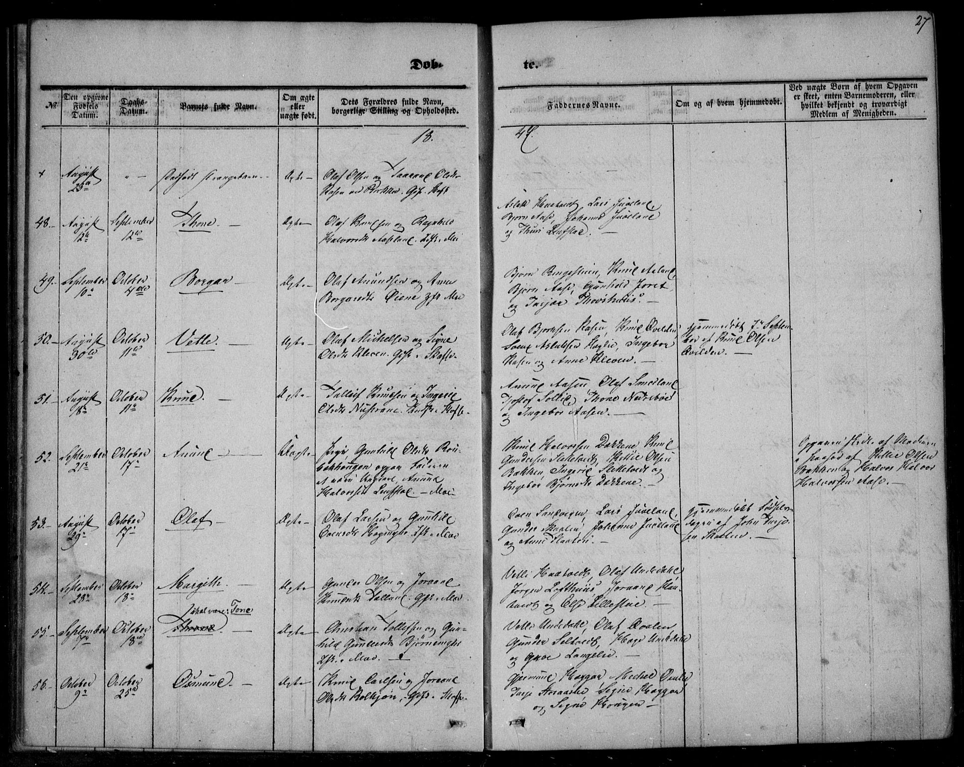 Mo kirkebøker, AV/SAKO-A-286/F/Fa/L0005: Parish register (official) no. I 5, 1844-1864, p. 27