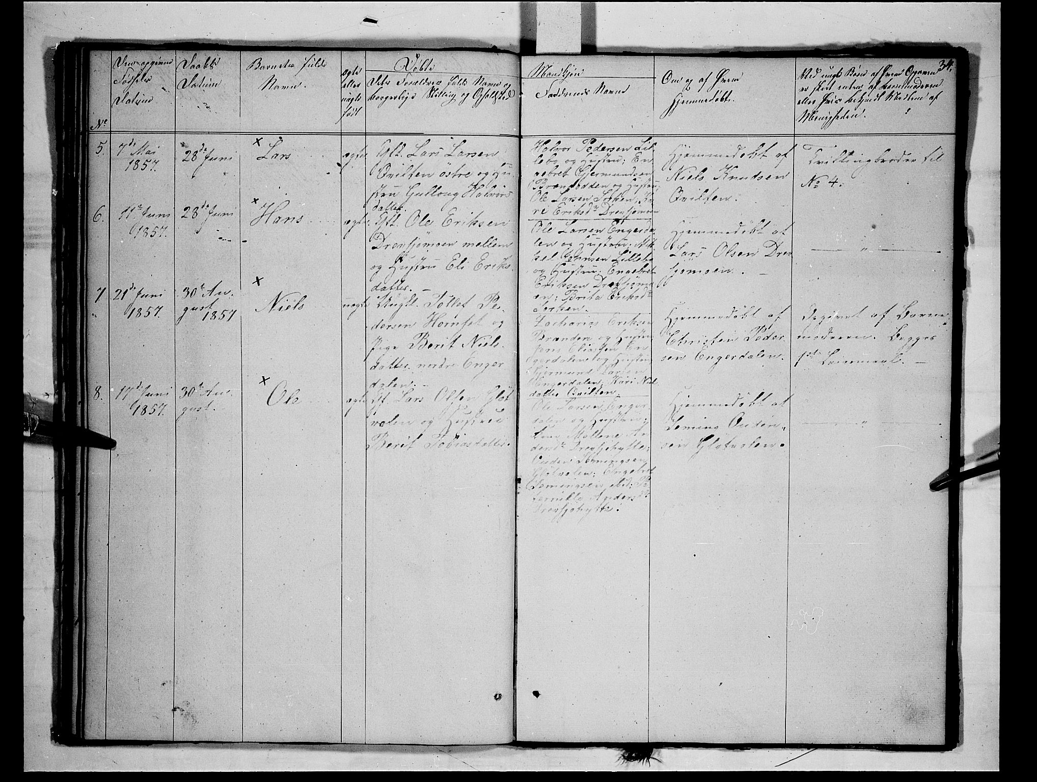 Rendalen prestekontor, AV/SAH-PREST-054/H/Ha/Hab/L0001: Parish register (copy) no. 1, 1847-1857, p. 34