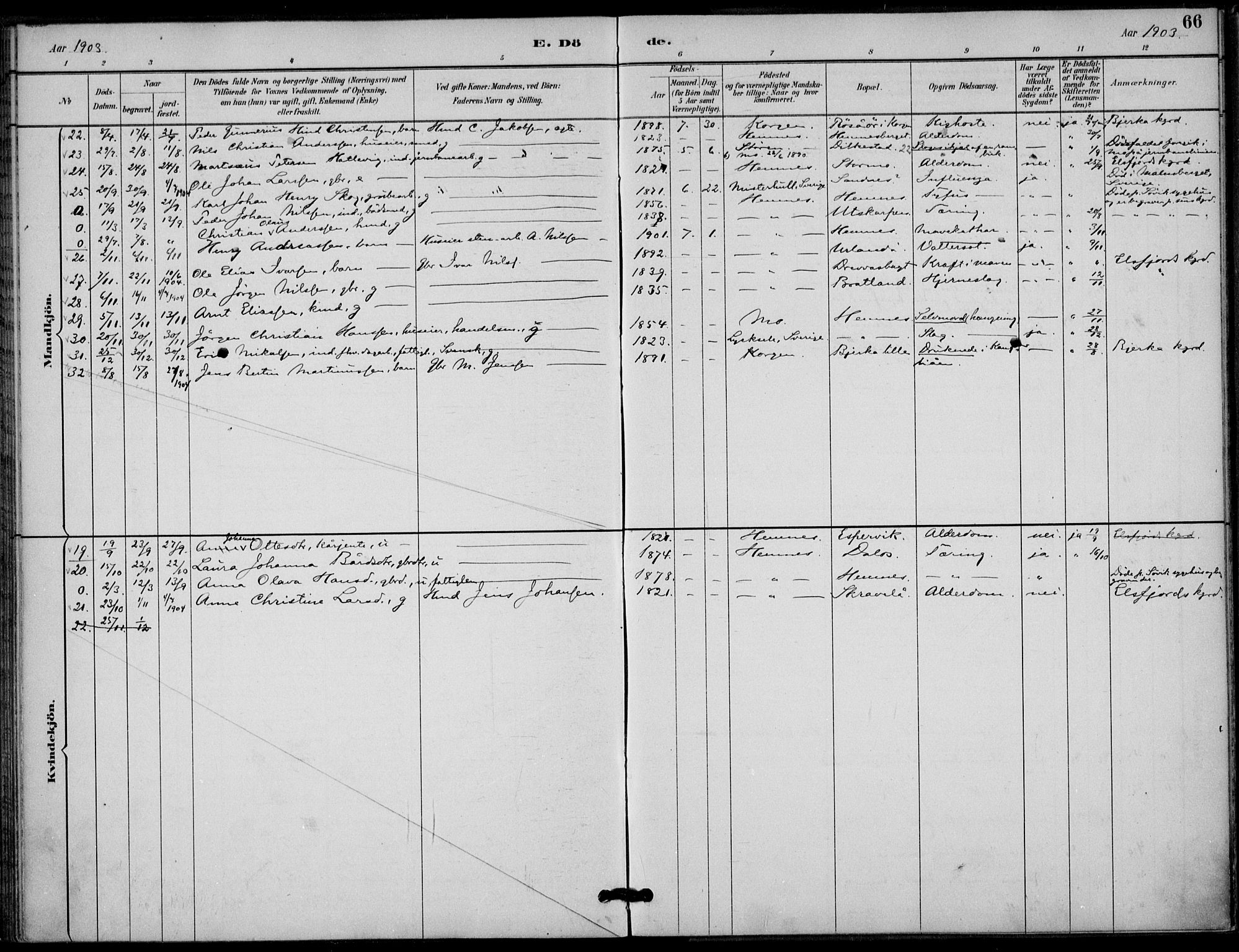 Ministerialprotokoller, klokkerbøker og fødselsregistre - Nordland, AV/SAT-A-1459/825/L0363: Parish register (official) no. 825A17, 1890-1909, p. 66