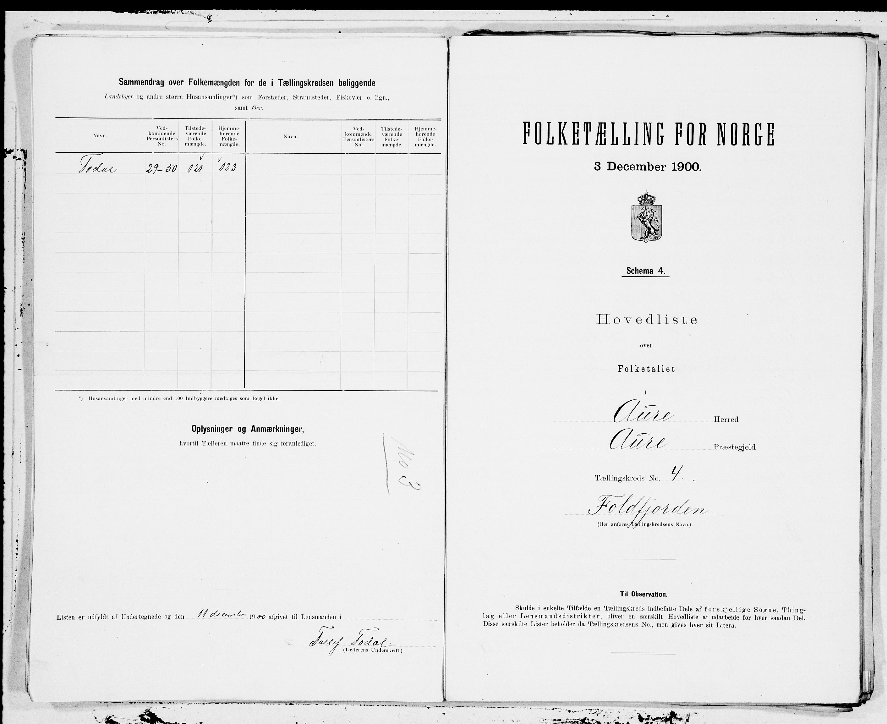 SAT, 1900 census for Aure, 1900, p. 8