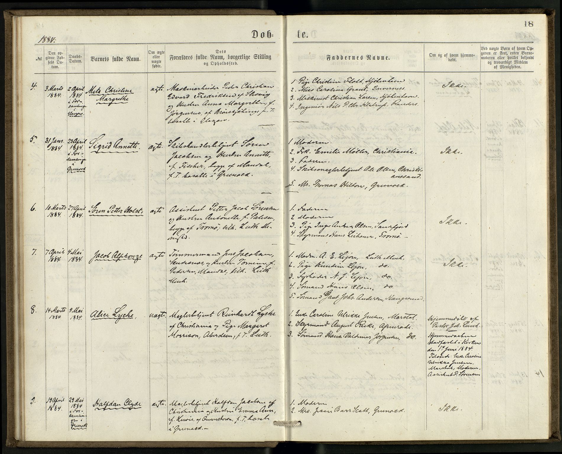 Den norske sjømannsmisjon i utlandet/Skotske havner (Leith, Glasgow), AV/SAB-SAB/PA-0100/H/Ha/Haa/L0002: Parish register (official) no. A 2, 1877-1887, p. 17b-18a