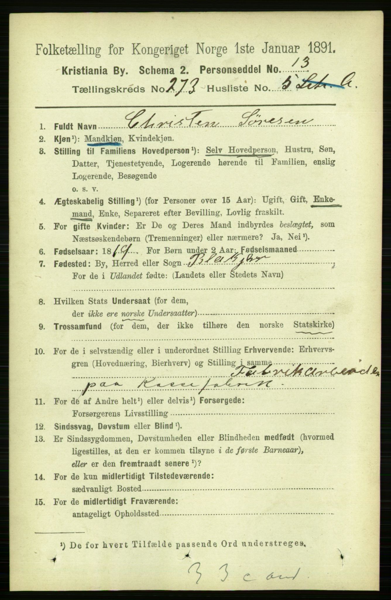 RA, 1891 census for 0301 Kristiania, 1891, p. 165880