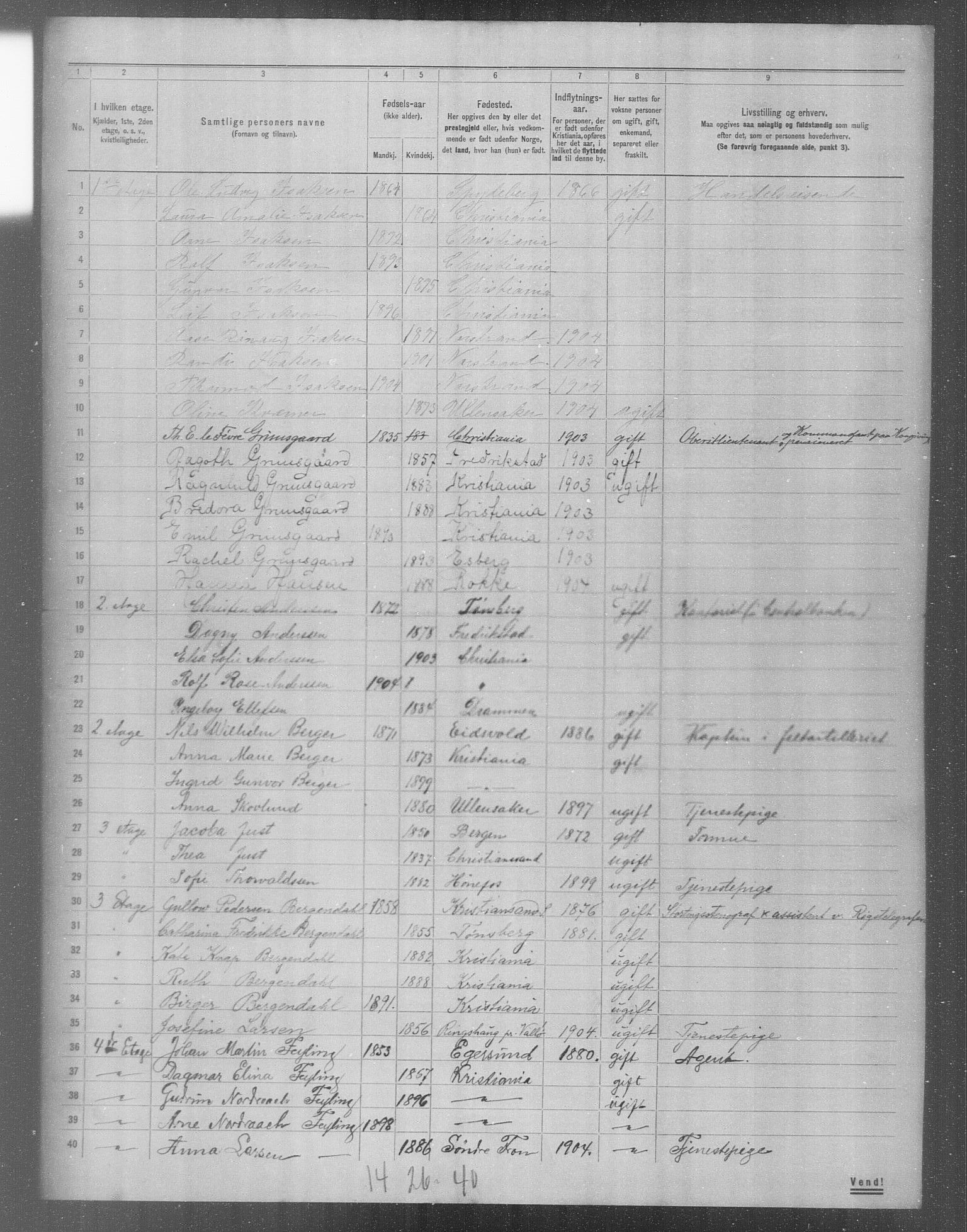 OBA, Municipal Census 1904 for Kristiania, 1904, p. 11478