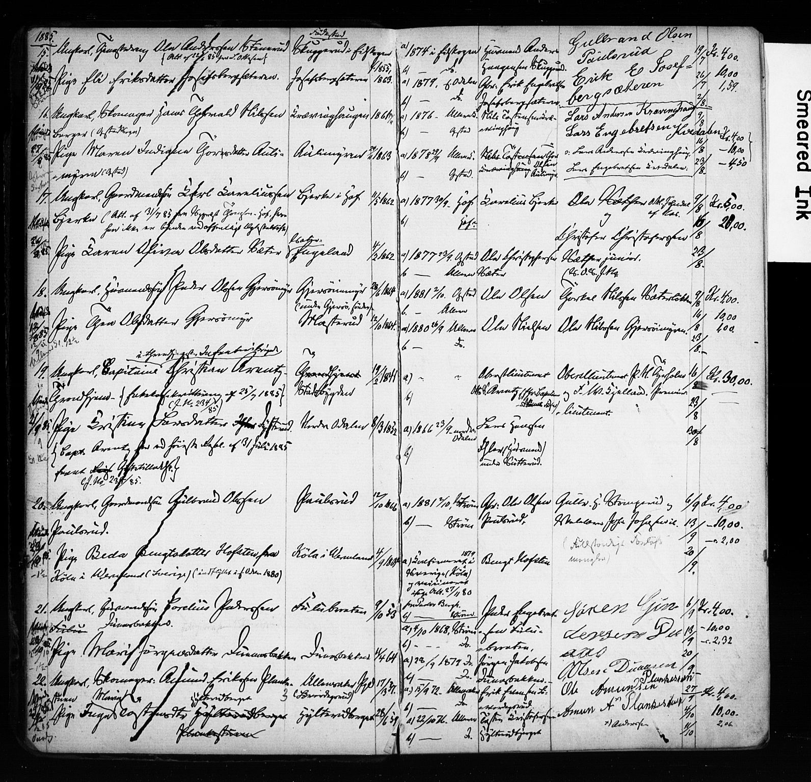 Sør-Odal prestekontor, AV/SAH-PREST-030/I/Ie: Banns register no. 1, 1885-1920