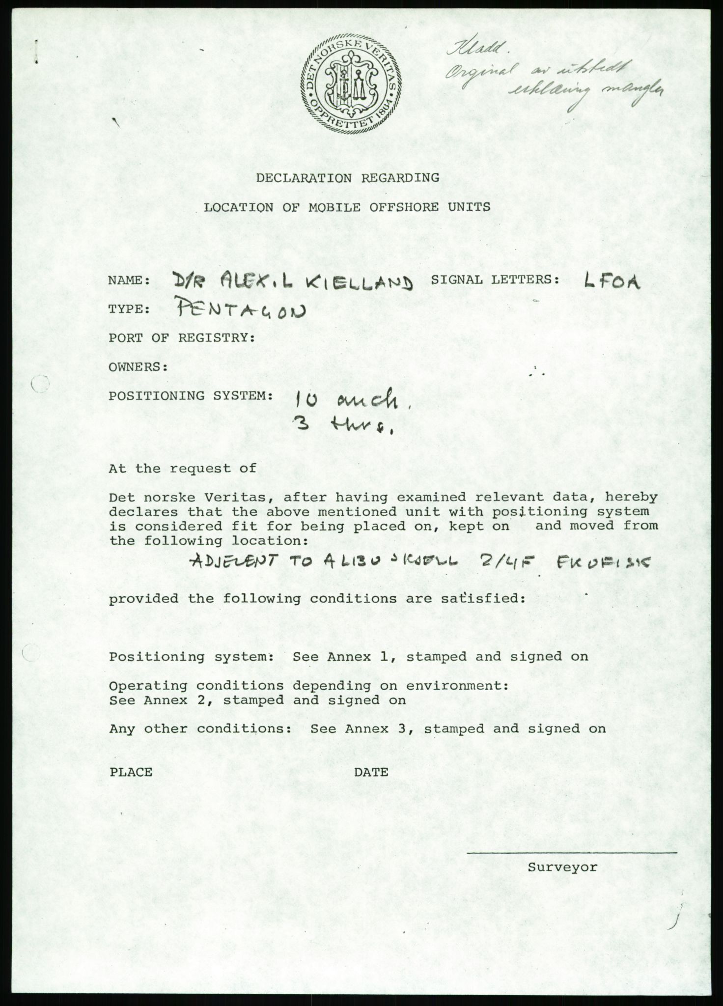 Justisdepartementet, Granskningskommisjonen ved Alexander Kielland-ulykken 27.3.1980, AV/RA-S-1165/D/L0002: I Det norske Veritas (I1-I5, I7-I11, I14-I17, I21-I28, I30-I31)/B Stavanger Drilling A/S (B4), 1980-1981, p. 58