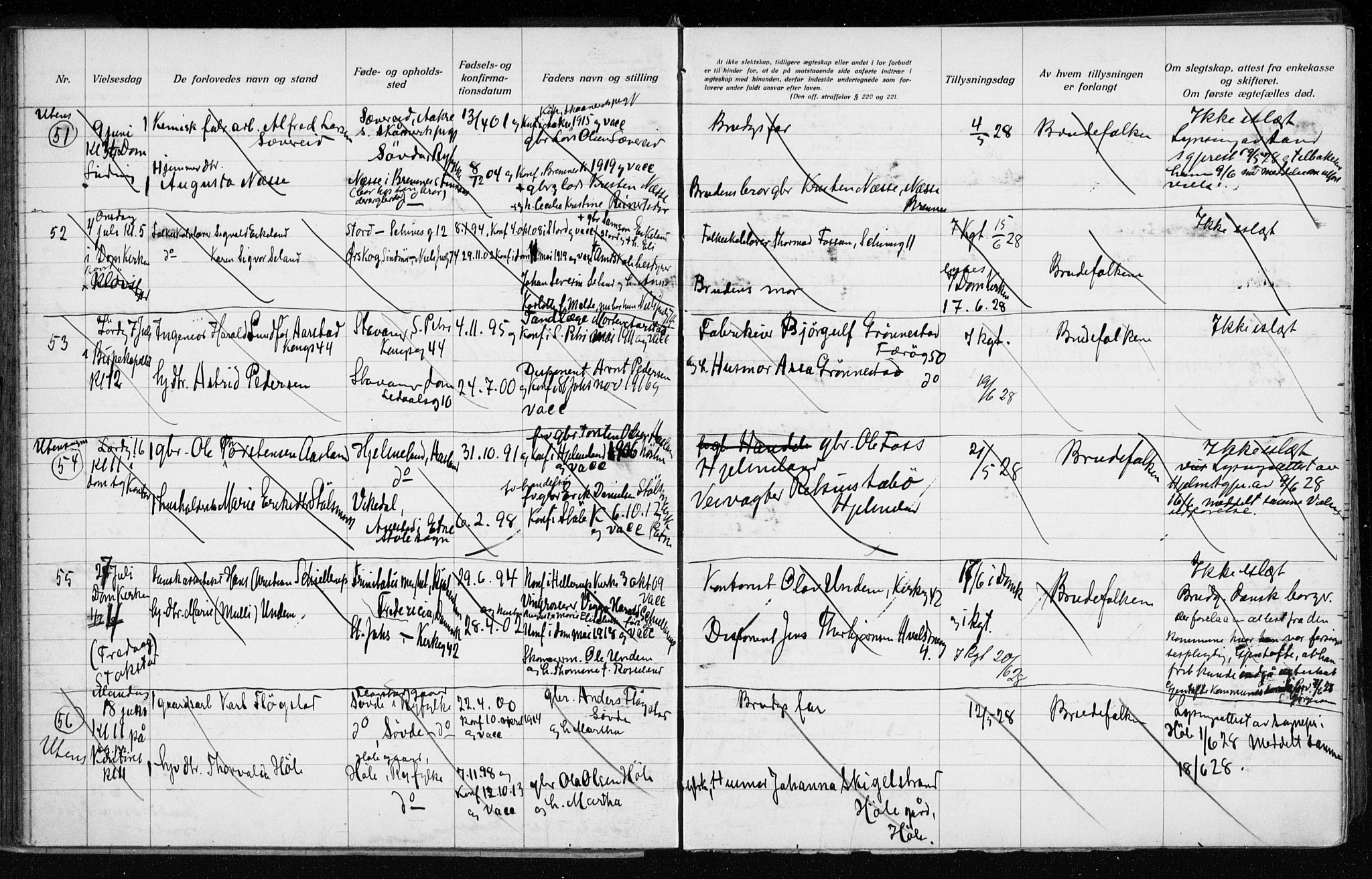 Domkirken sokneprestkontor, AV/SAST-A-101812/001/70/705BA/L0007: Banns register no. 705.BA.7, 1924-1936