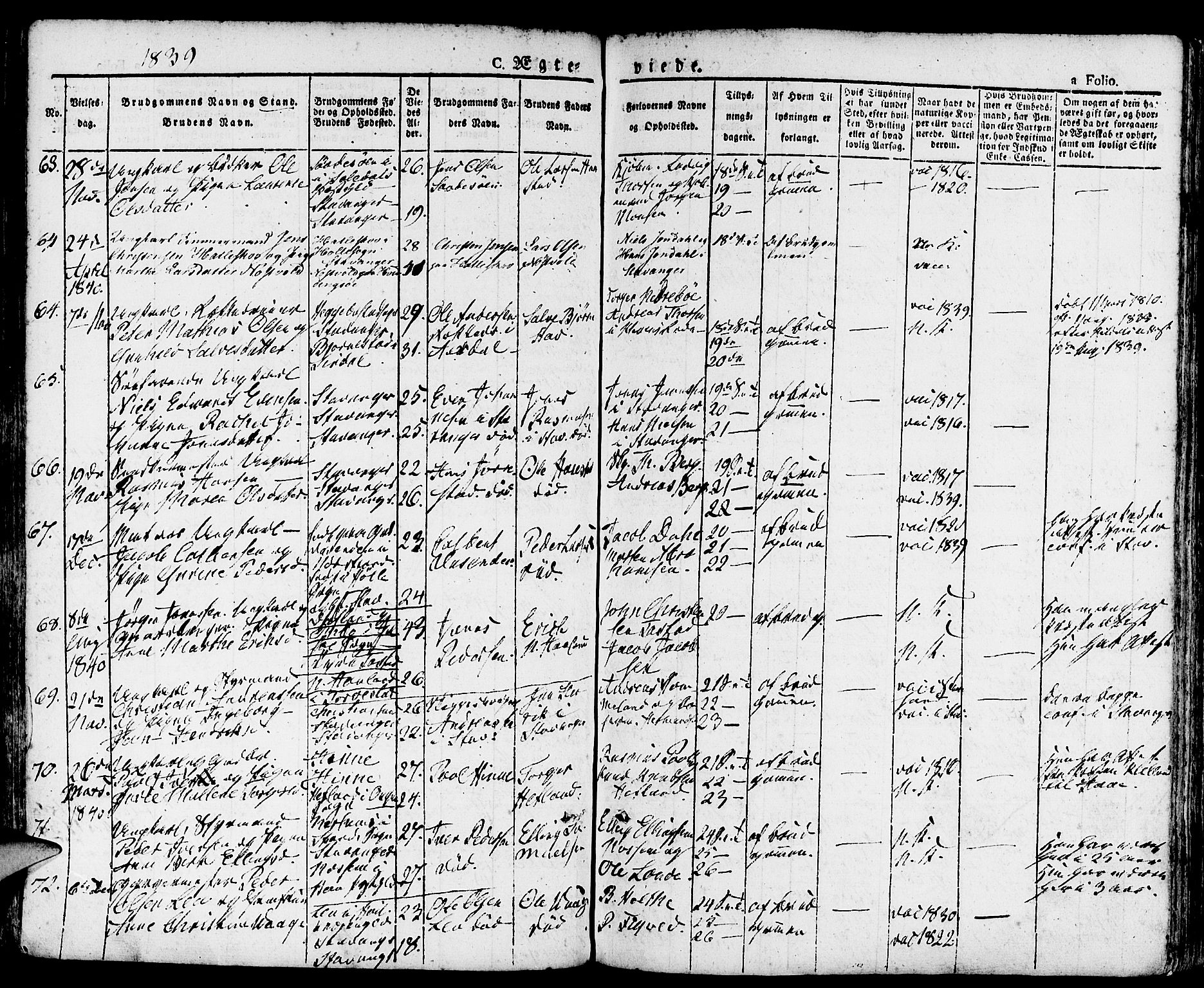 Domkirken sokneprestkontor, AV/SAST-A-101812/001/30/30BA/L0011: Parish register (official) no. A 11, 1832-1856