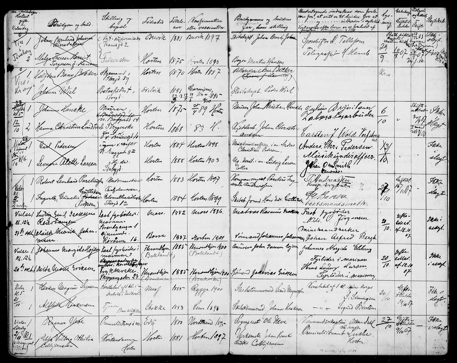Horten kirkebøker, AV/SAKO-A-348/H/Ha/L0004: Banns register no. 4, 1904-1913