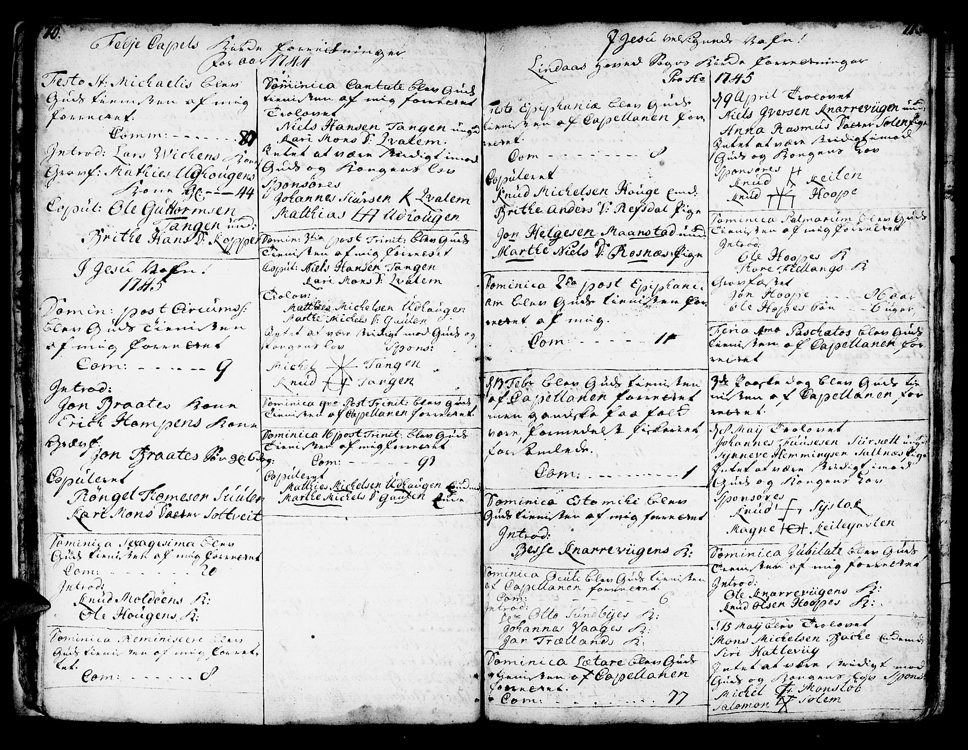 Lindås Sokneprestembete, SAB/A-76701/H/Haa: Parish register (official) no. A 2, 1740-1748, p. 70-71