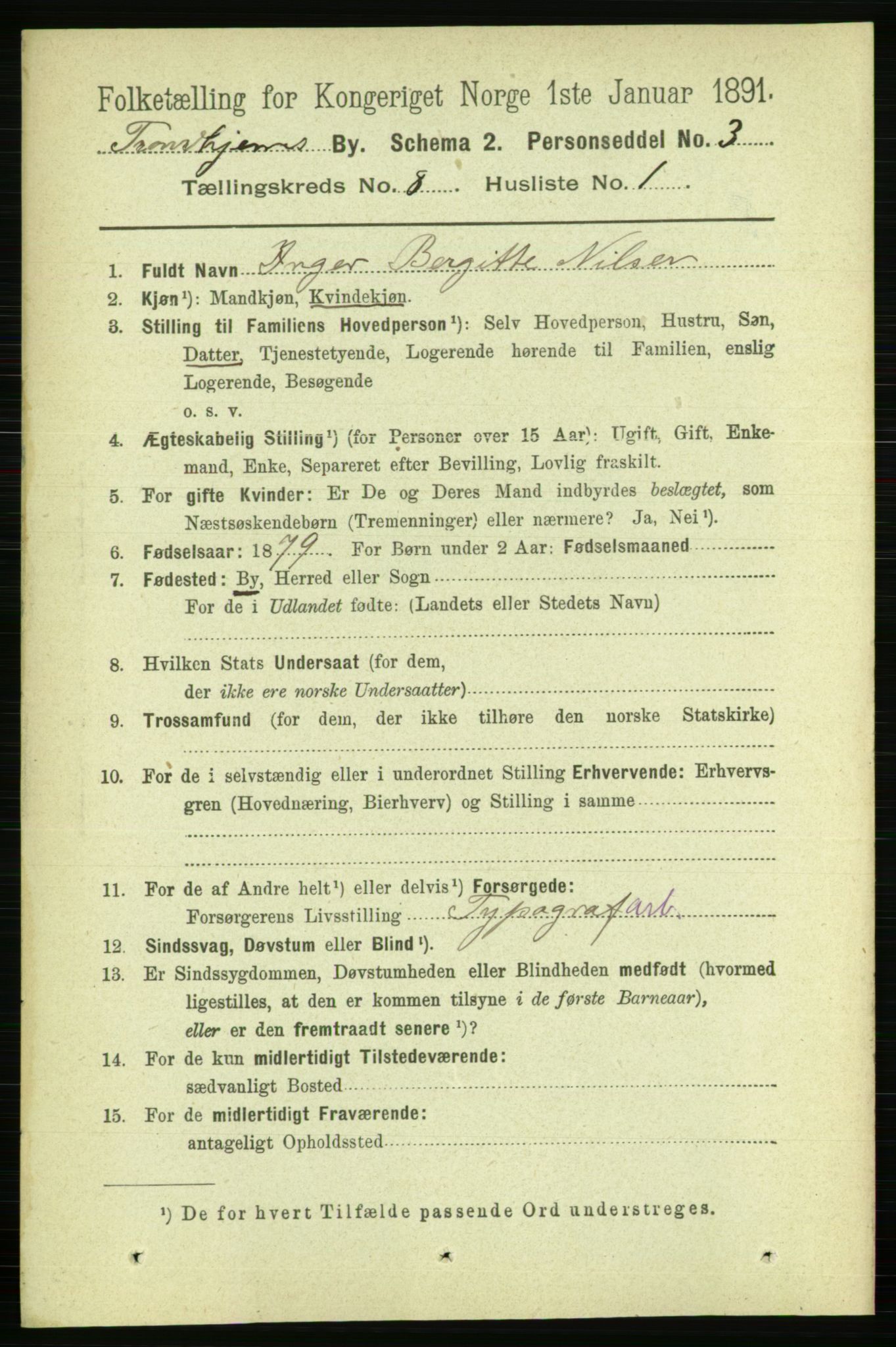 RA, 1891 census for 1601 Trondheim, 1891, p. 6725