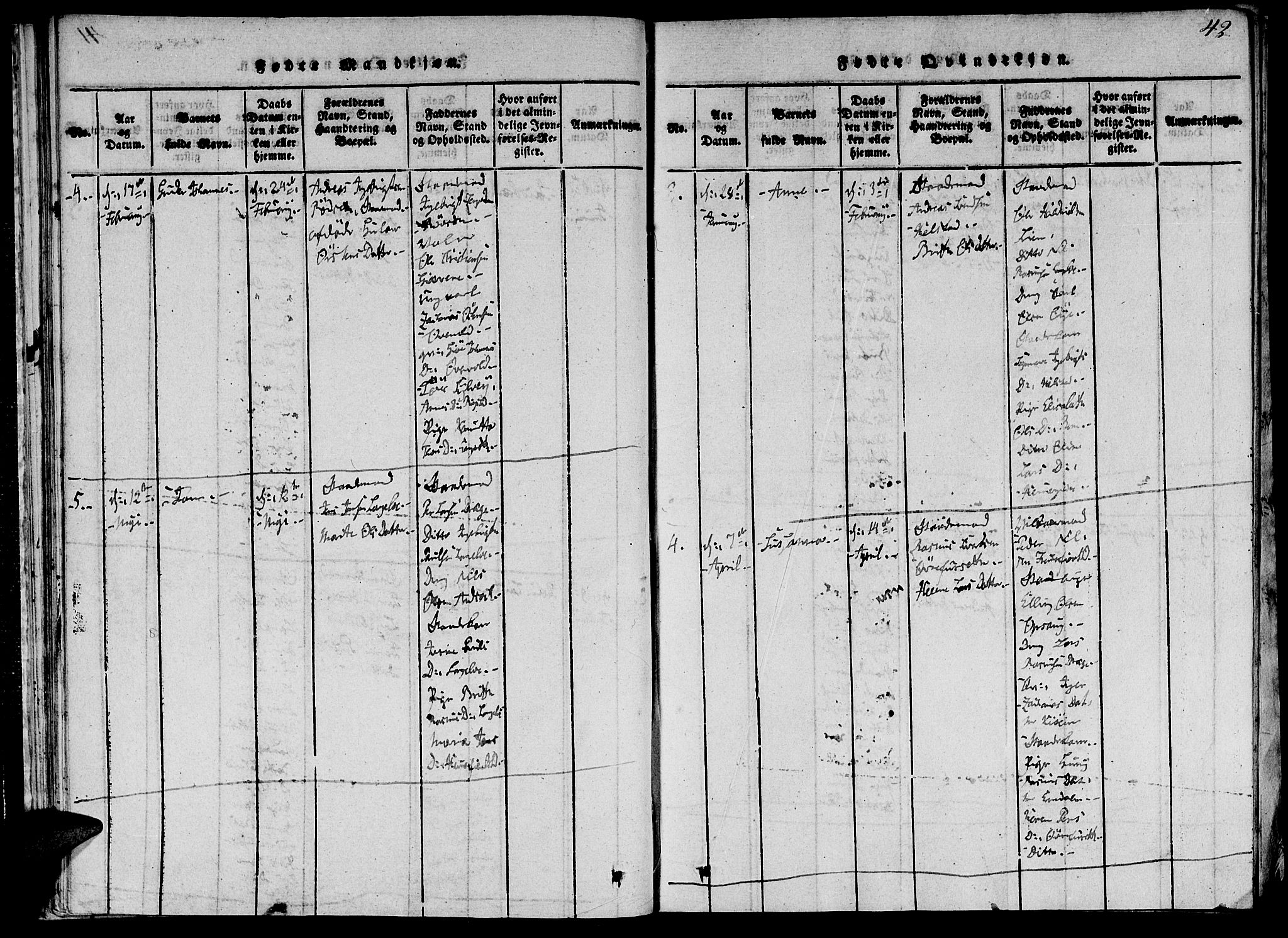 Ministerialprotokoller, klokkerbøker og fødselsregistre - Møre og Romsdal, AV/SAT-A-1454/520/L0273: Parish register (official) no. 520A03, 1817-1826, p. 42