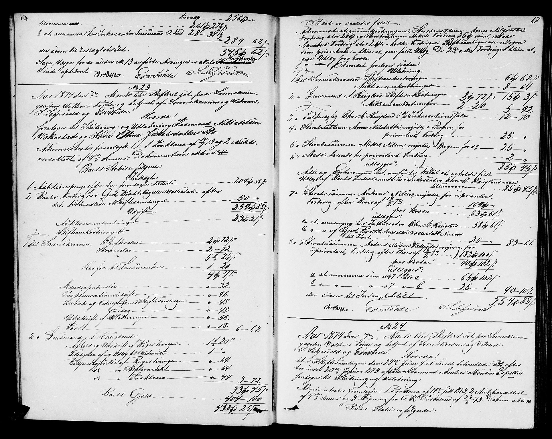 Sunnfjord tingrett, AV/SAB-A-3201/1/H/Hd/L0005: Skifteutlodningsprotokoll, 1874-1881, p. 16b-17a