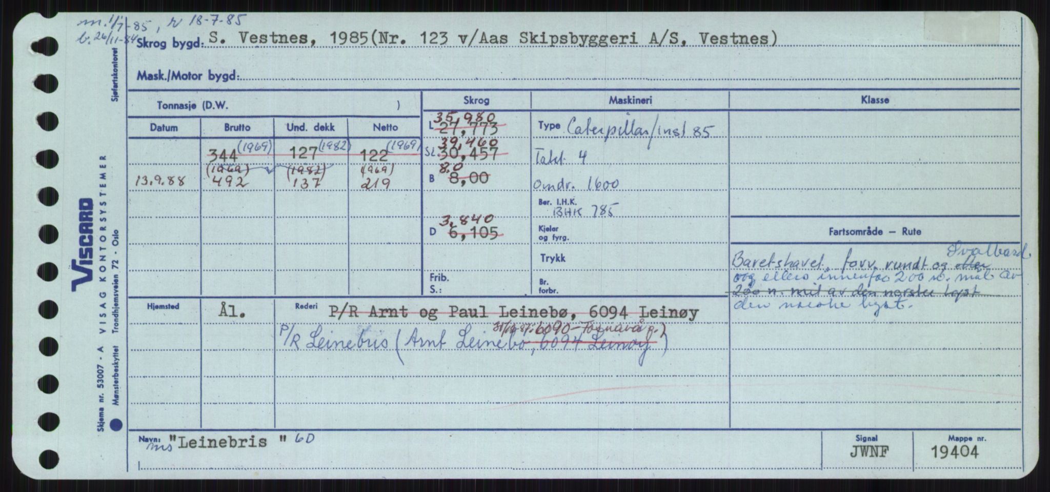 Sjøfartsdirektoratet med forløpere, Skipsmålingen, RA/S-1627/H/Ha/L0003/0002: Fartøy, Hilm-Mar / Fartøy, Kom-Mar, p. 383