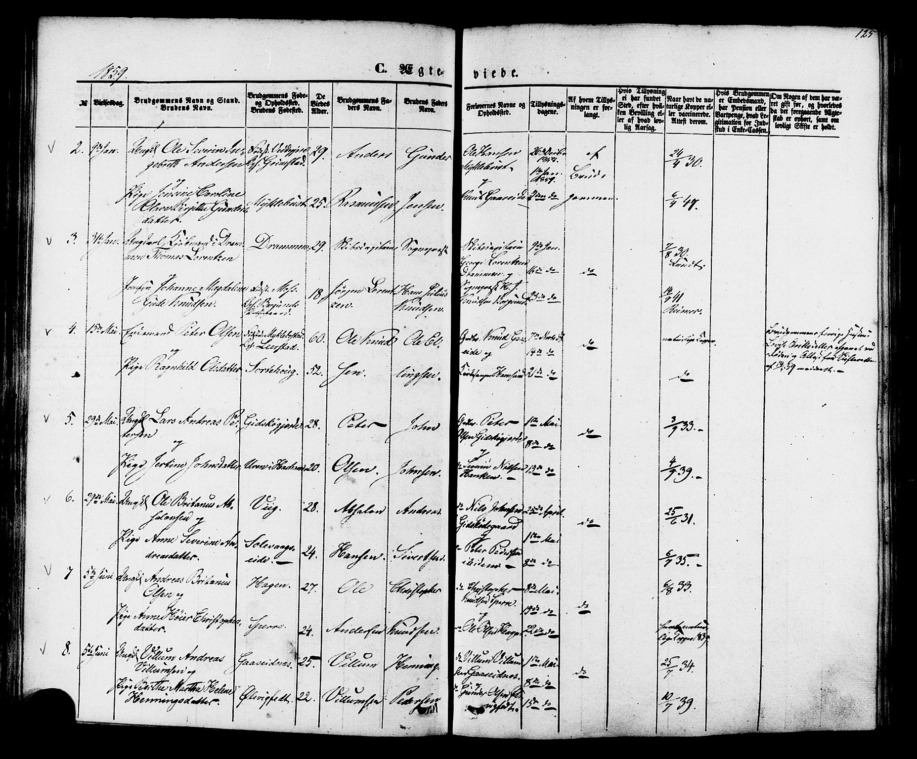 Ministerialprotokoller, klokkerbøker og fødselsregistre - Møre og Romsdal, SAT/A-1454/528/L0398: Parish register (official) no. 528A09, 1858-1864, p. 125