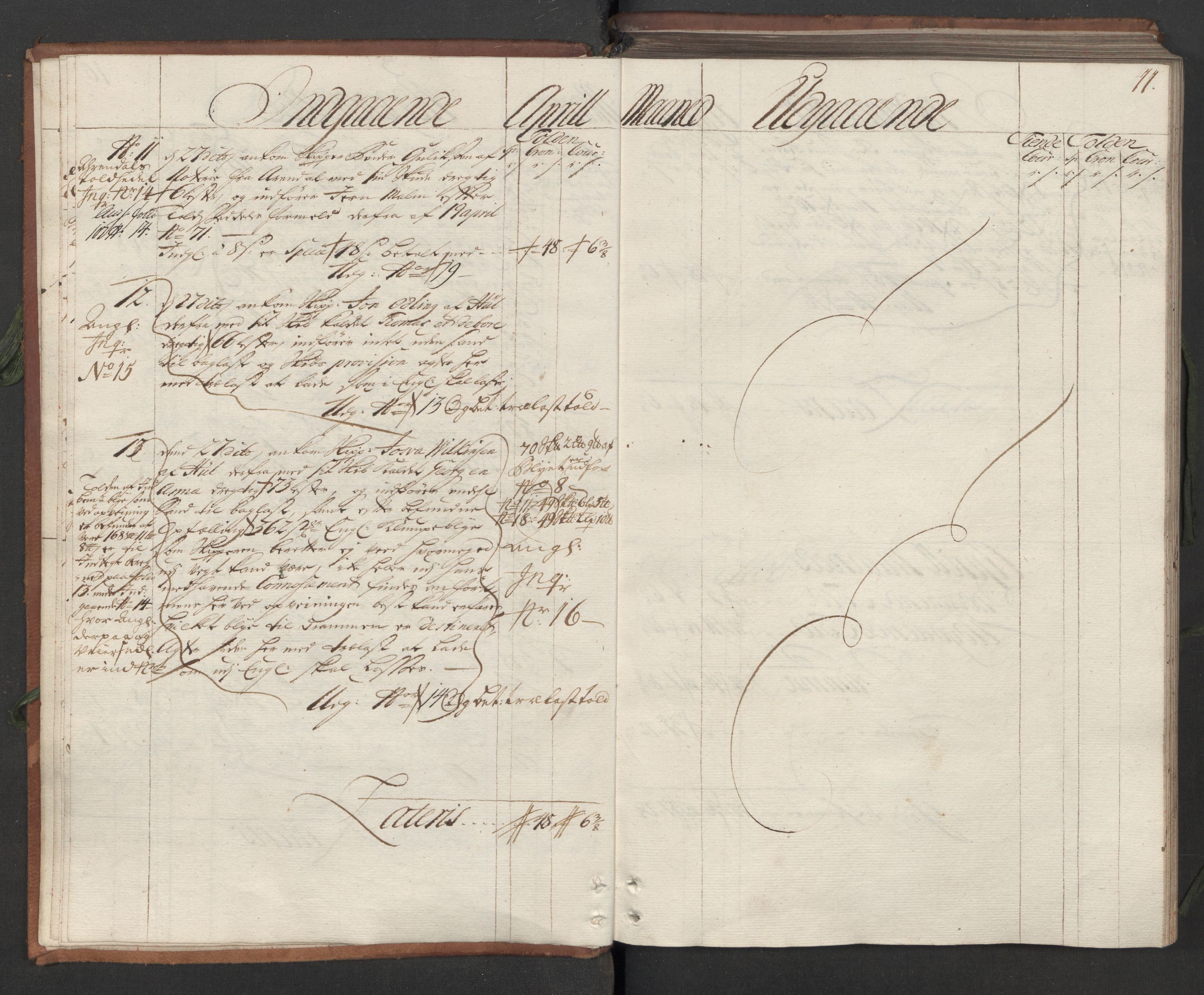 Generaltollkammeret, tollregnskaper, RA/EA-5490/R05/L0012/0001: Tollregnskaper Moss, Son, Krokstad / Hovedtollbok, 1731, p. 10b-11a