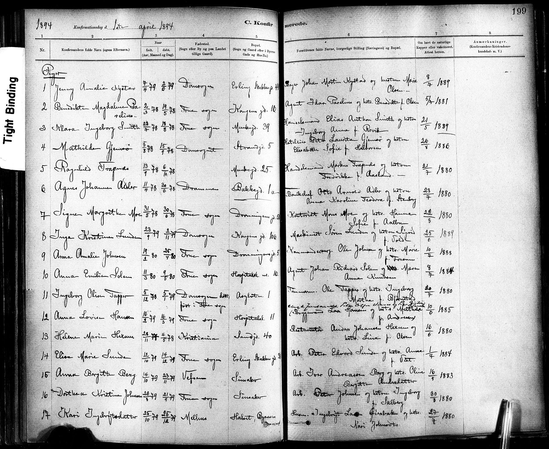 Ministerialprotokoller, klokkerbøker og fødselsregistre - Sør-Trøndelag, SAT/A-1456/602/L0119: Parish register (official) no. 602A17, 1880-1901, p. 199