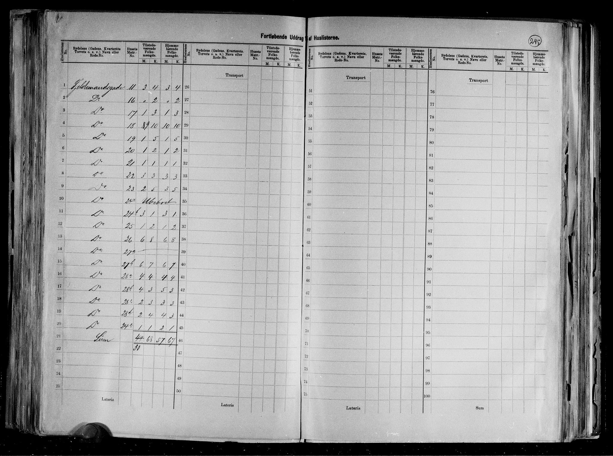 RA, 1891 census for 1002 Mandal, 1891, p. 43