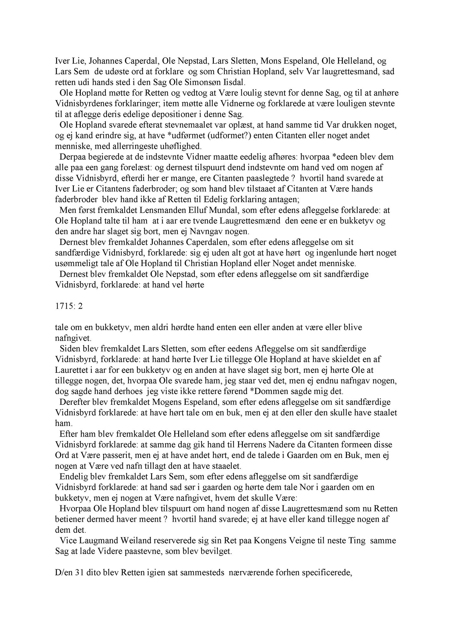 Samling av fulltekstavskrifter, SAB/FULLTEKST/A/12/0136: Nordhordland sorenskriveri, tingbok nr. A 34, 1715-1719