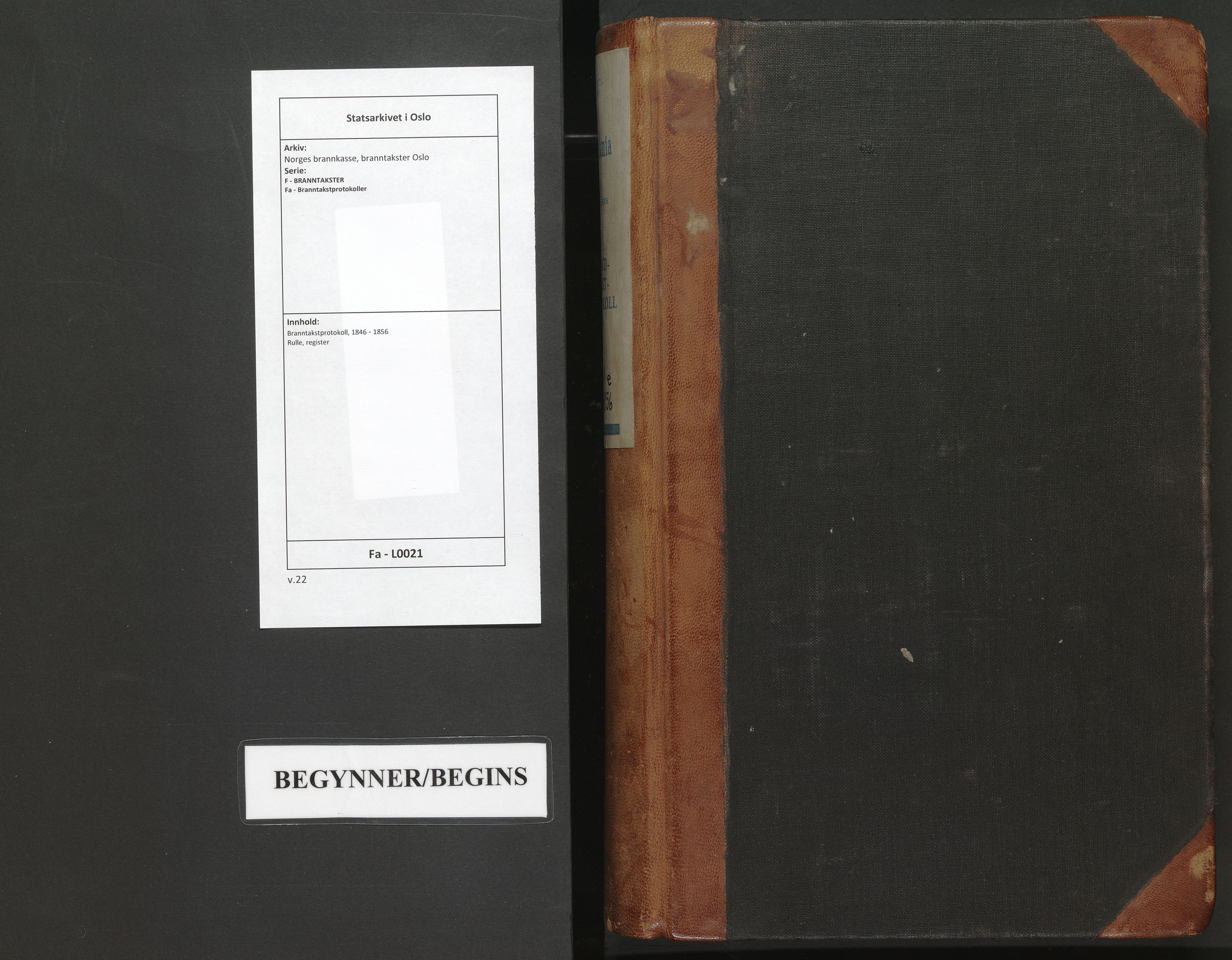 Norges brannkasse, branntakster Oslo, AV/SAO-A-11402/F/Fa/L0021: Branntakstprotokoll, 1846-1856