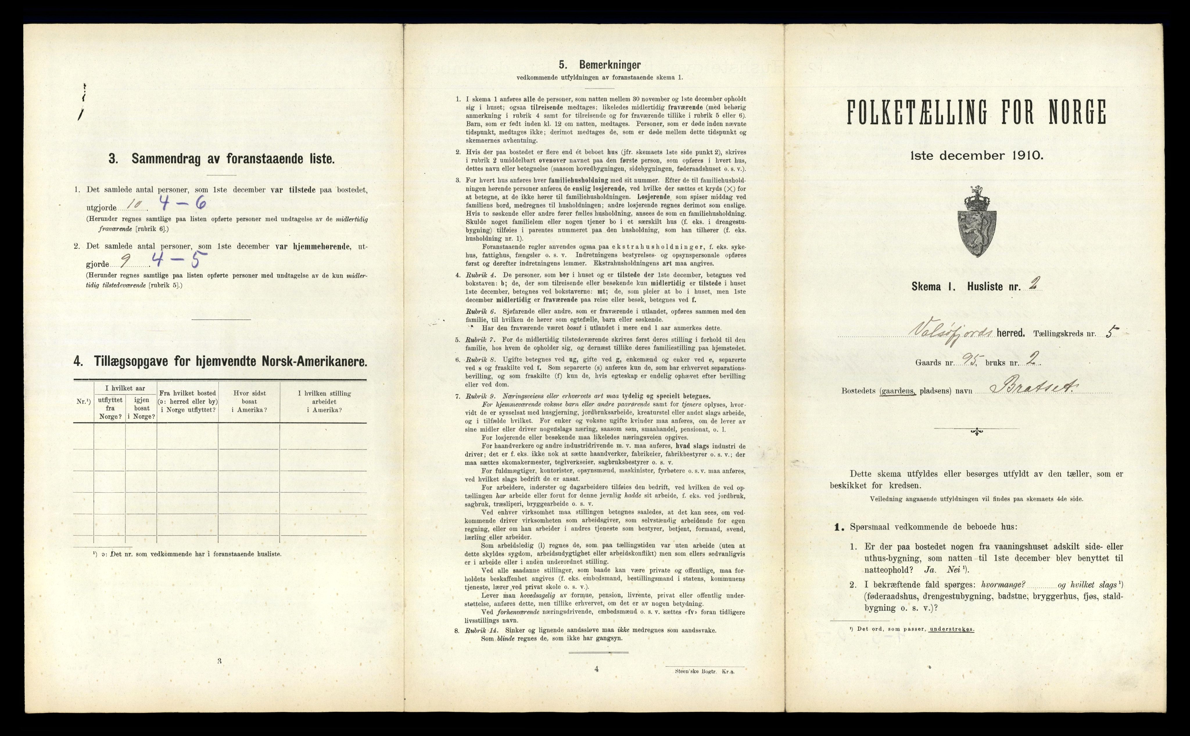 RA, 1910 census for Valsøyfjord, 1910, p. 309