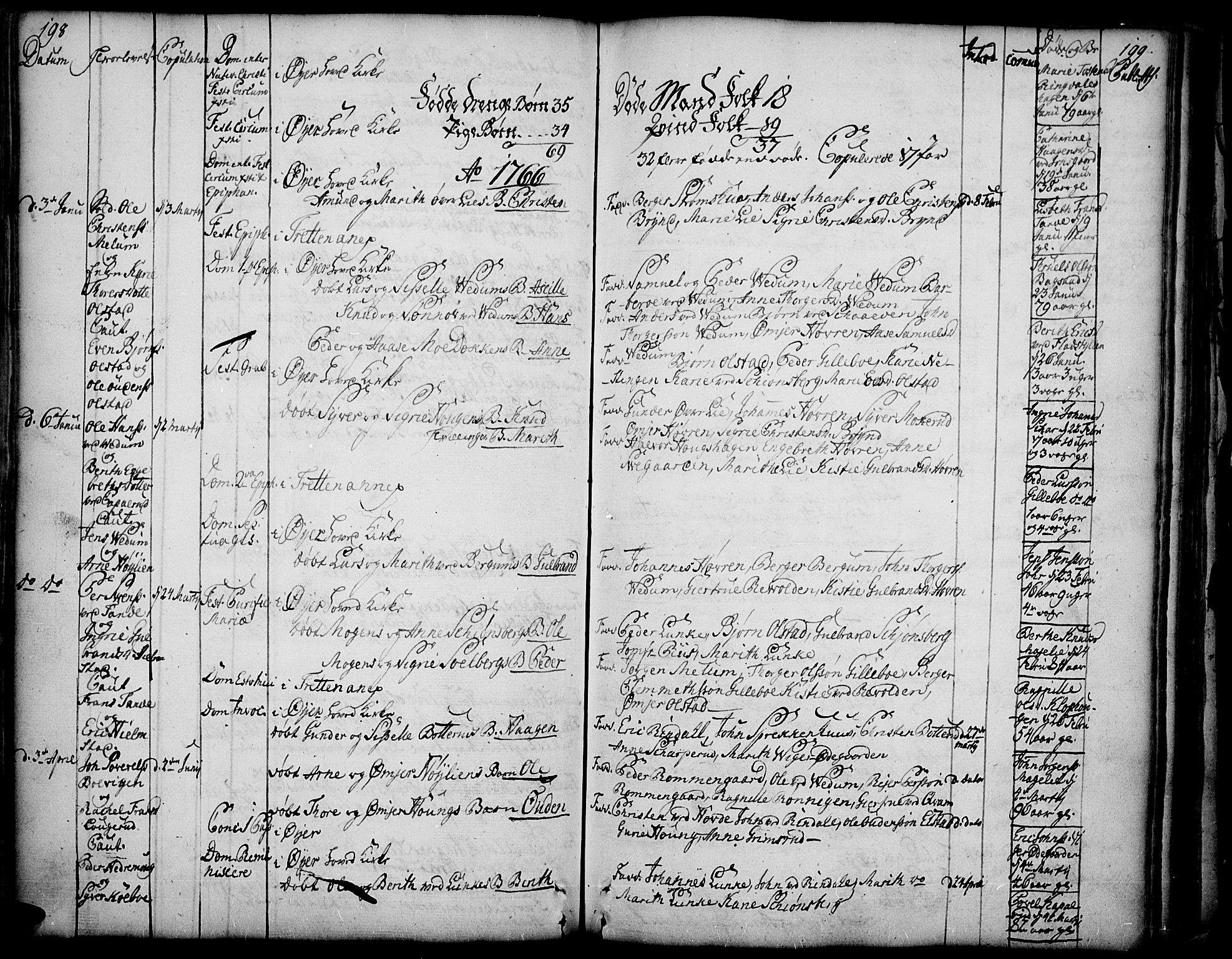Øyer prestekontor, AV/SAH-PREST-084/H/Ha/Haa/L0002: Parish register (official) no. 2, 1733-1784, p. 198-199