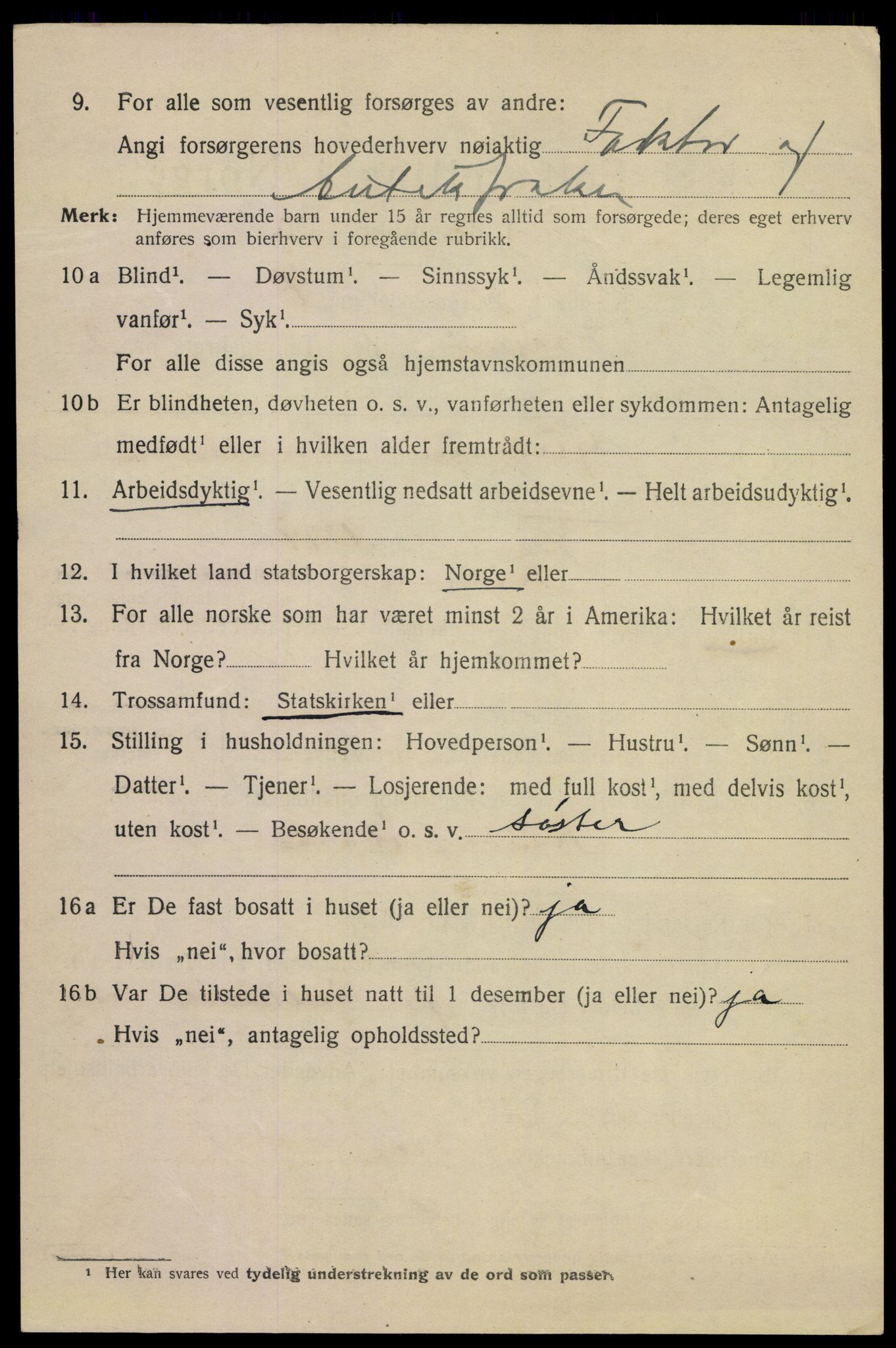 SAKO, 1920 census for Kragerø, 1920, p. 6652