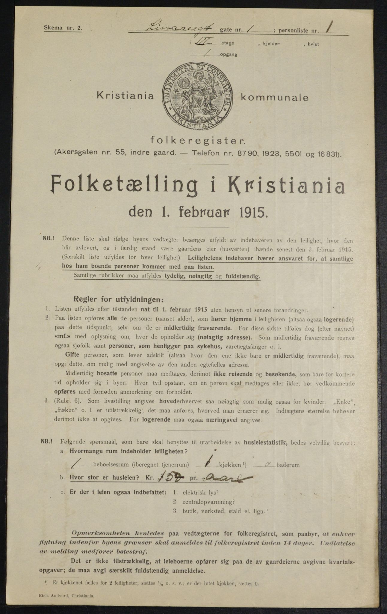 OBA, Municipal Census 1915 for Kristiania, 1915, p. 57279