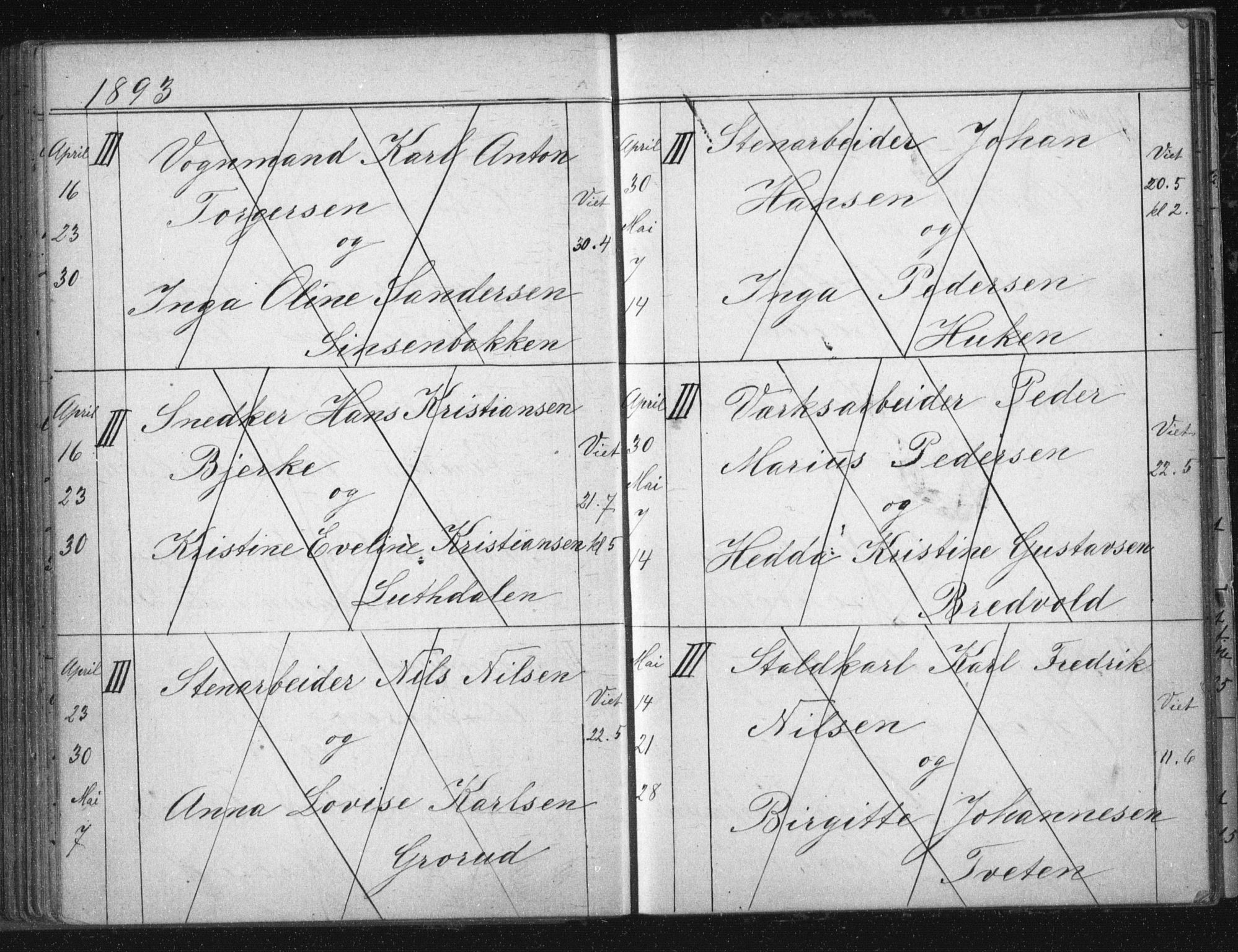 Østre Aker prestekontor Kirkebøker, AV/SAO-A-10840/H/Ha/L0005: Banns register no. I 5, 1879-1899