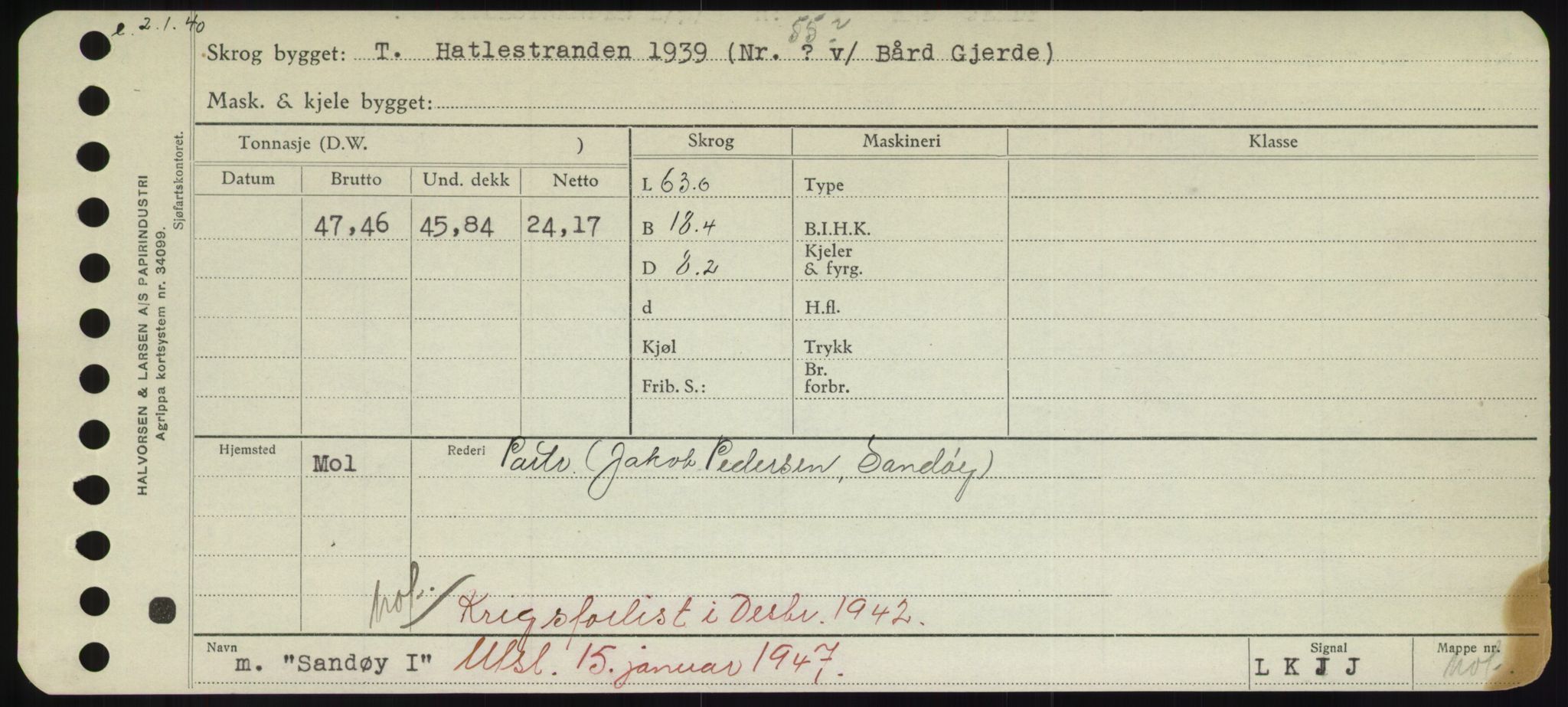 Sjøfartsdirektoratet med forløpere, Skipsmålingen, RA/S-1627/H/Hd/L0032: Fartøy, San-Seve, p. 119