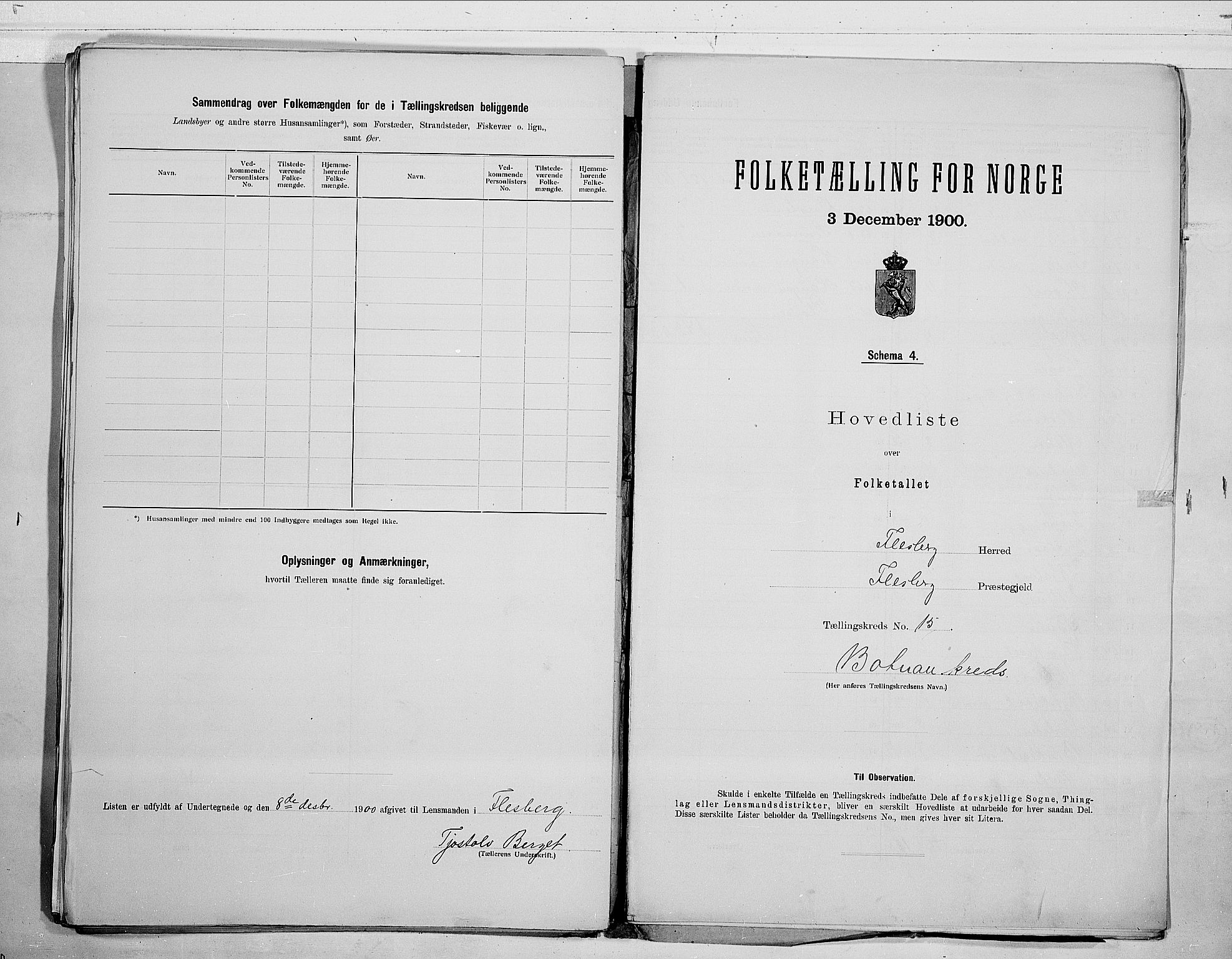 RA, 1900 census for Flesberg, 1900, p. 36