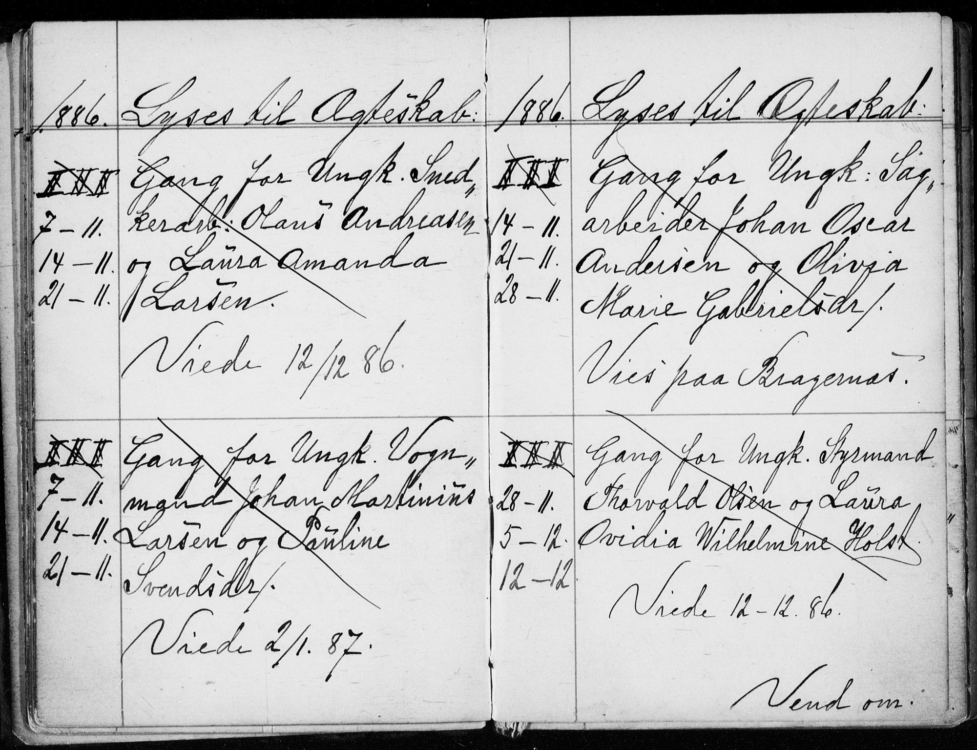 Strømsø kirkebøker, AV/SAKO-A-246/H/Ha/L0007: Banns register no. 7, 1884-1896