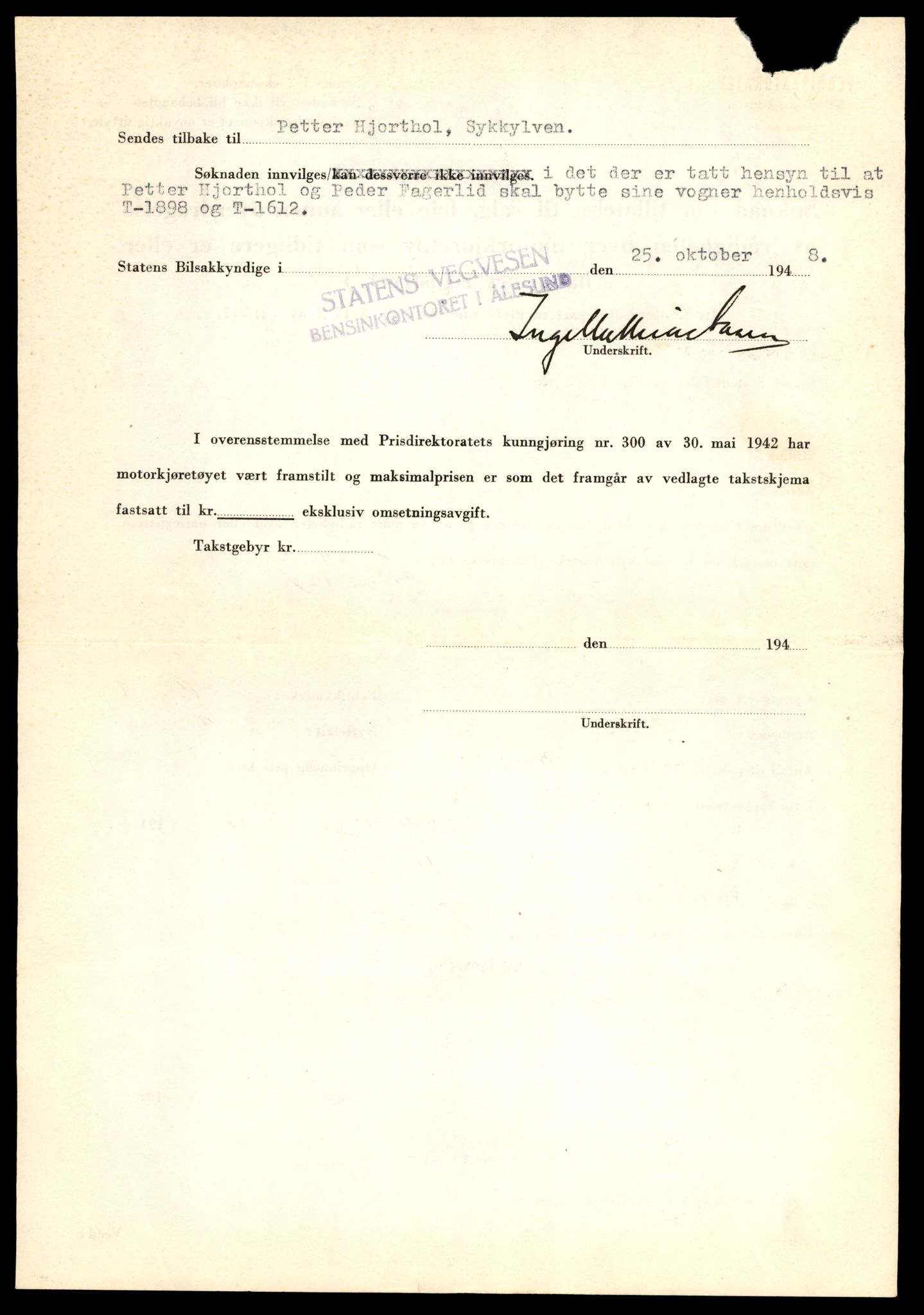 Møre og Romsdal vegkontor - Ålesund trafikkstasjon, AV/SAT-A-4099/F/Fe/L0033: Registreringskort for kjøretøy T 12151 - T 12474, 1927-1998, p. 1498