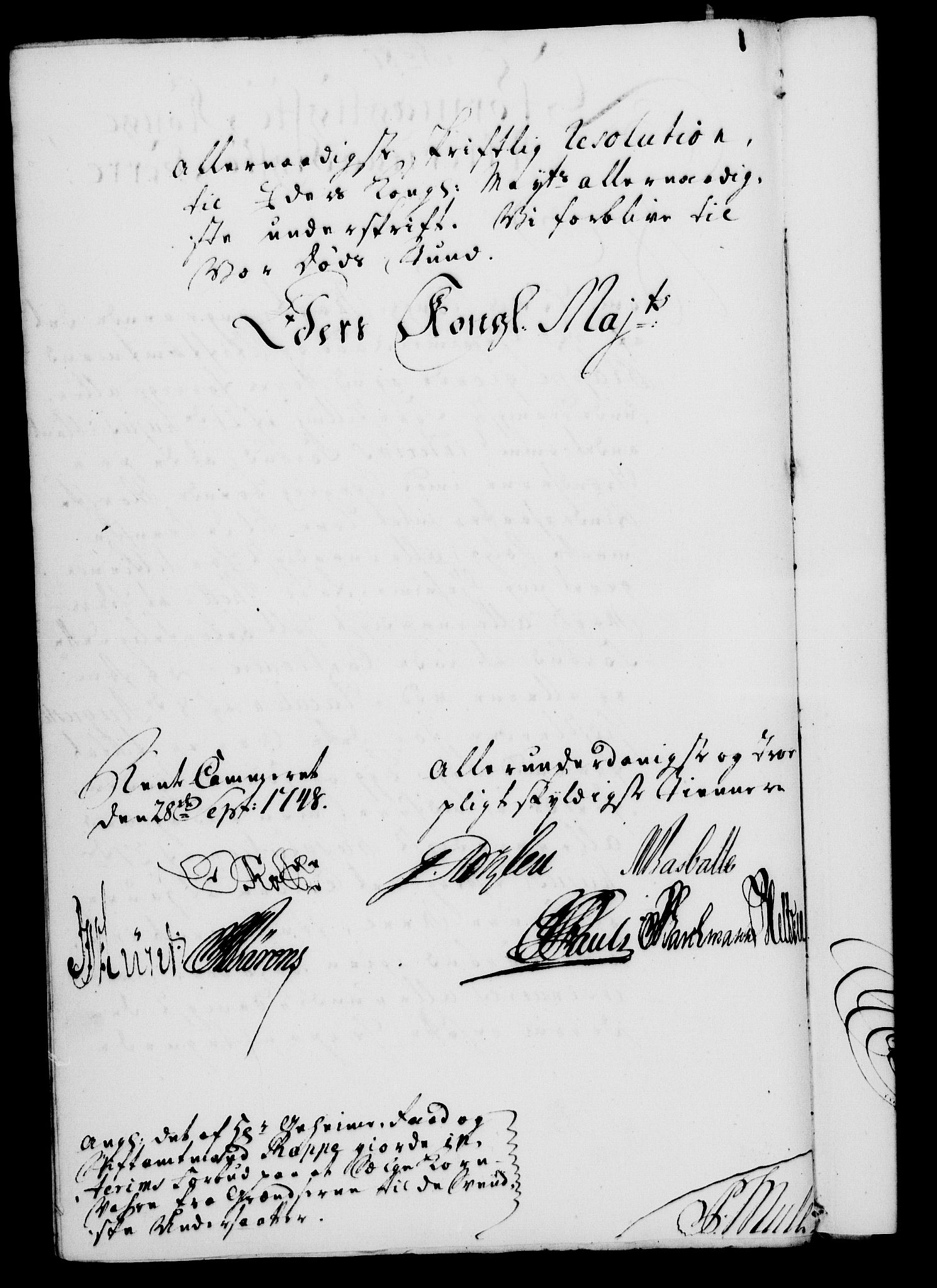 Rentekammeret, Kammerkanselliet, RA/EA-3111/G/Gf/Gfa/L0030: Norsk relasjons- og resolusjonsprotokoll (merket RK 52.30), 1748, p. 506