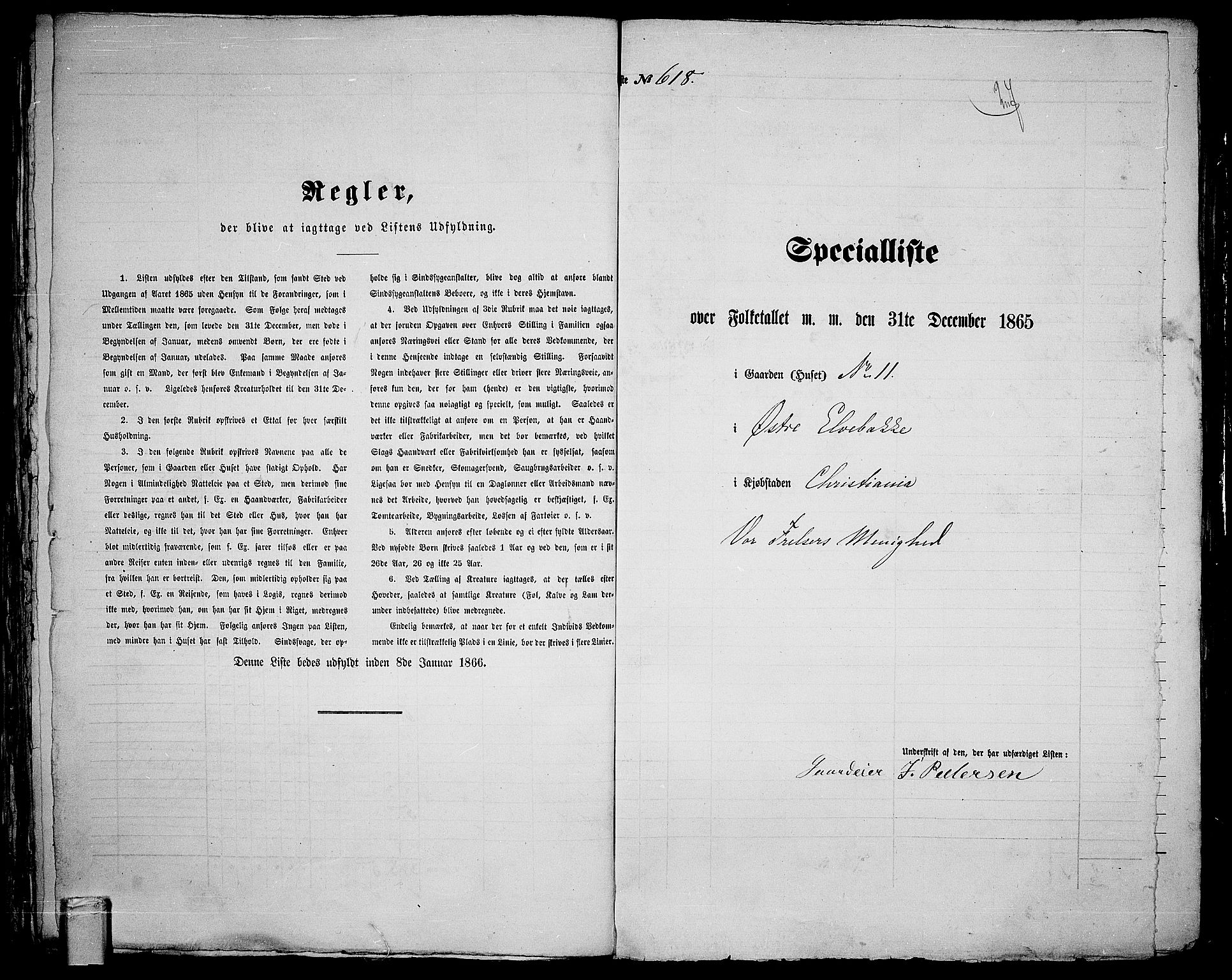 RA, 1865 census for Kristiania, 1865, p. 1603