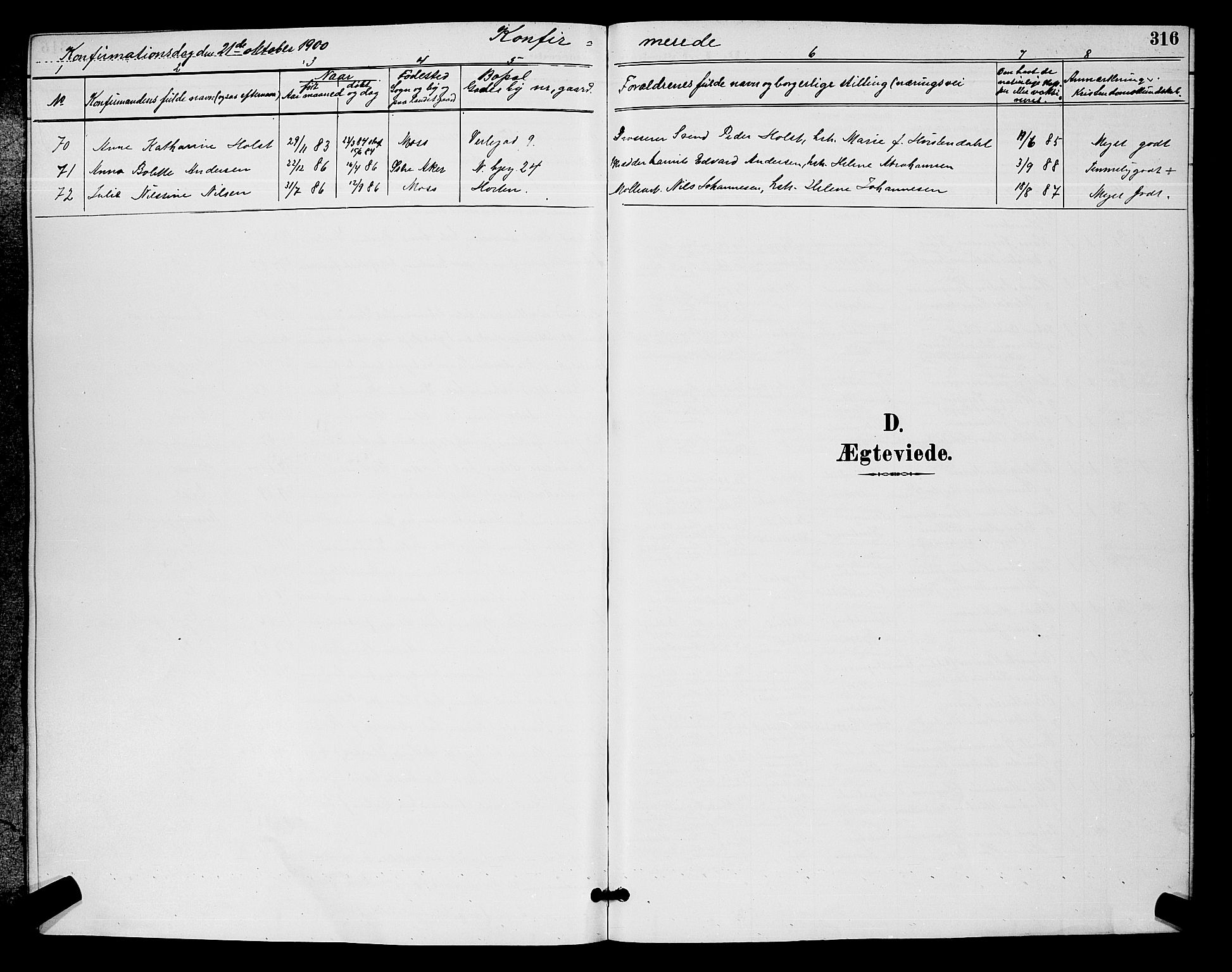 Moss prestekontor Kirkebøker, SAO/A-2003/G/Ga/L0006: Parish register (copy) no. I 6, 1889-1900, p. 316