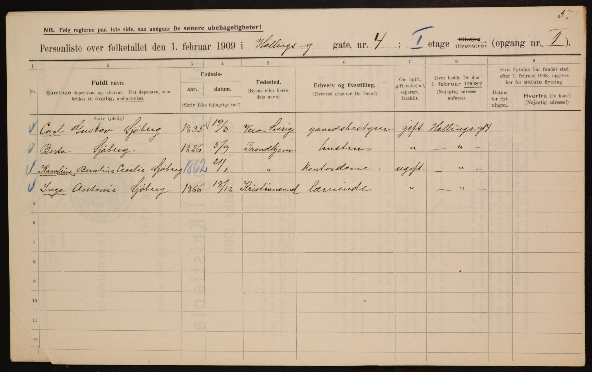 OBA, Municipal Census 1909 for Kristiania, 1909, p. 30988