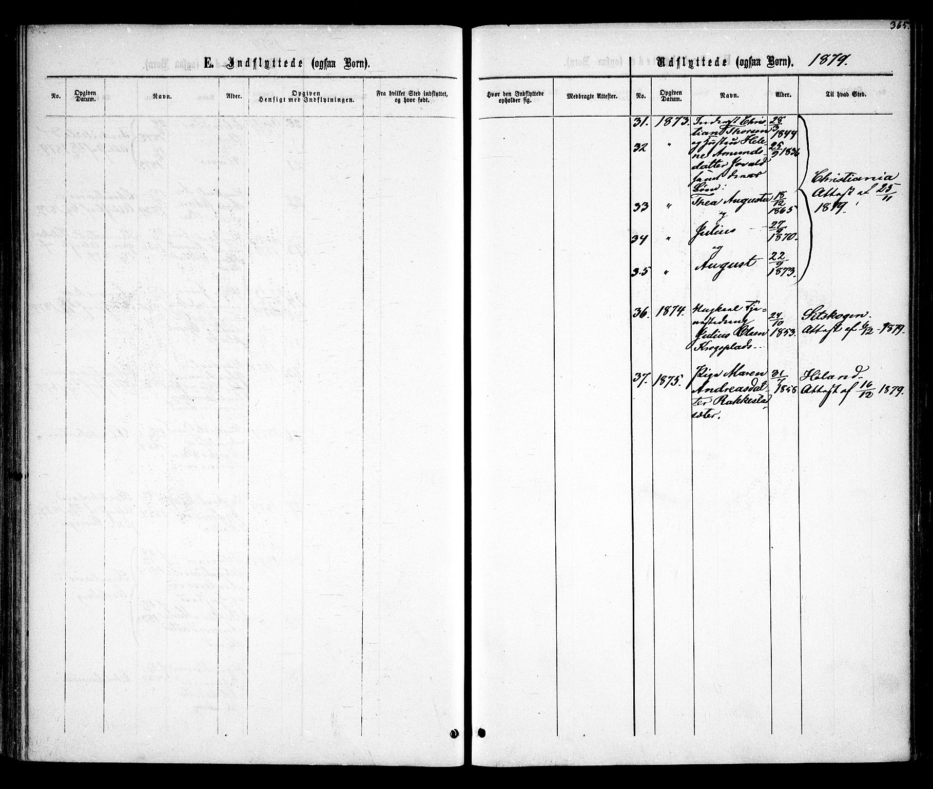 Rødenes prestekontor Kirkebøker, AV/SAO-A-2005/F/Fa/L0008: Parish register (official) no. I 8, 1869-1879, p. 365