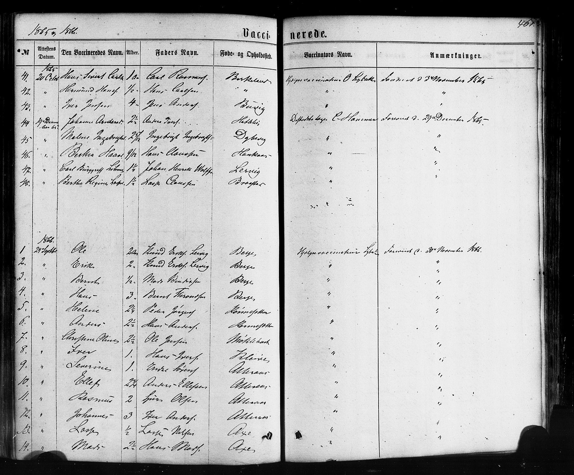 Hyllestad sokneprestembete, SAB/A-80401: Parish register (official) no. A 1, 1861-1886, p. 461