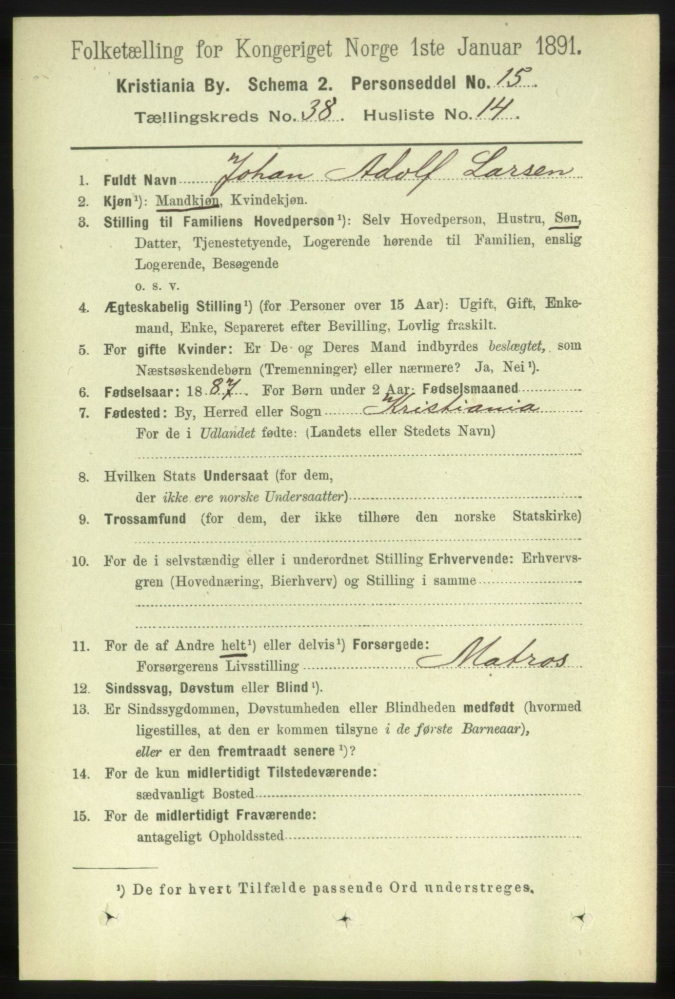 RA, 1891 census for 0301 Kristiania, 1891, p. 21643