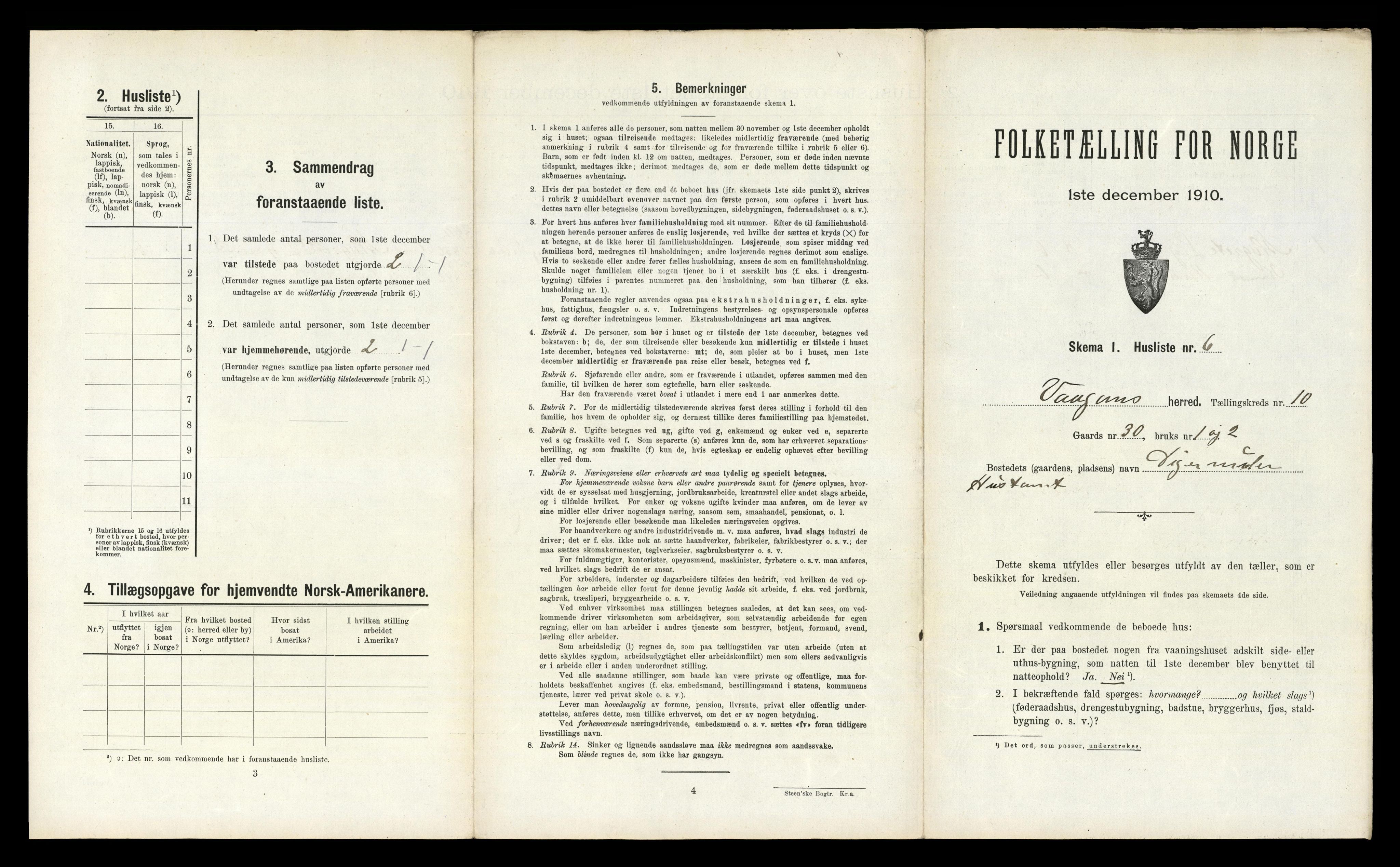 RA, 1910 census for Vågan, 1910, p. 1559