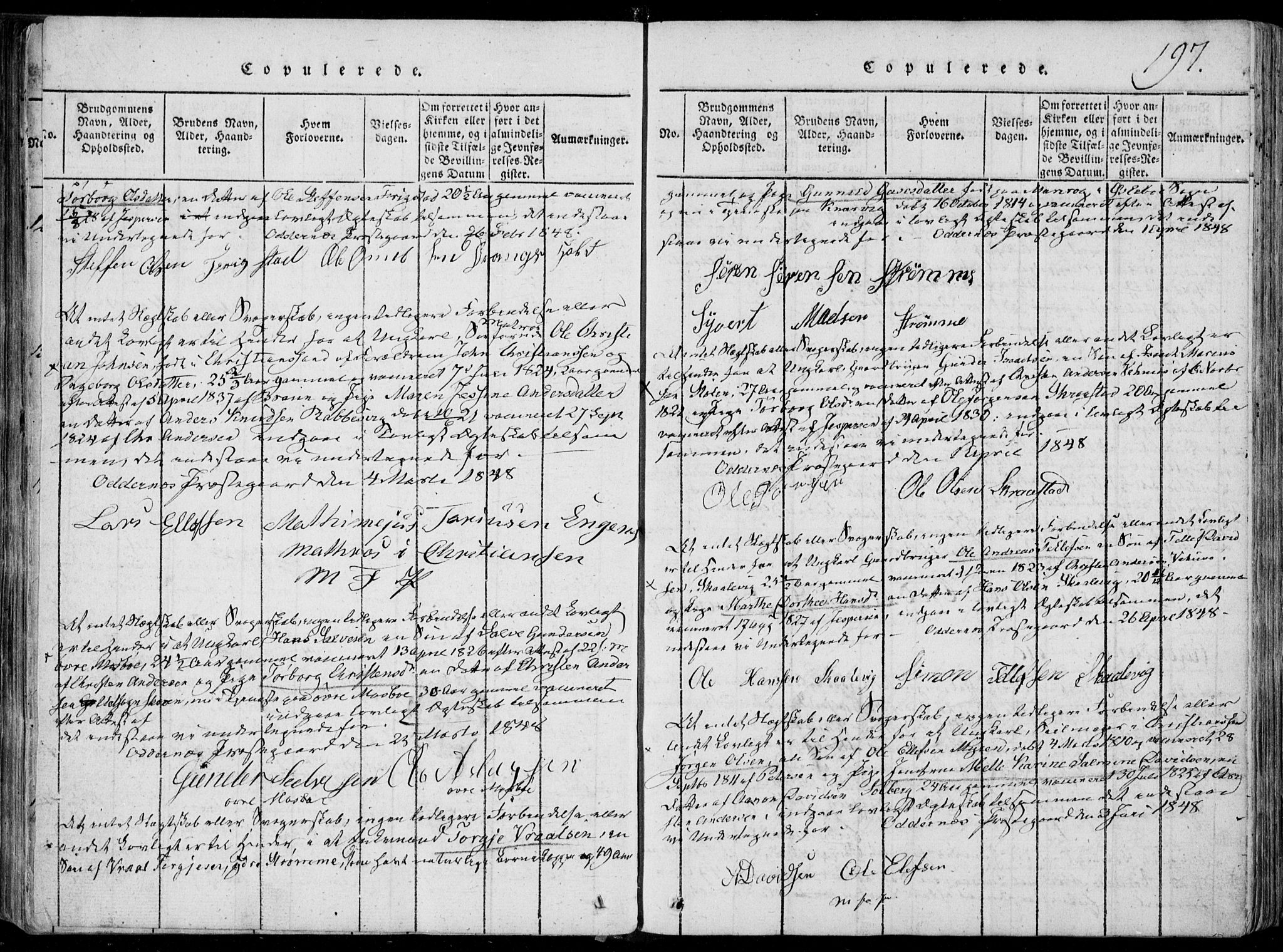 Oddernes sokneprestkontor, AV/SAK-1111-0033/F/Fa/Faa/L0005: Parish register (official) no. A 5, 1820-1838, p. 197