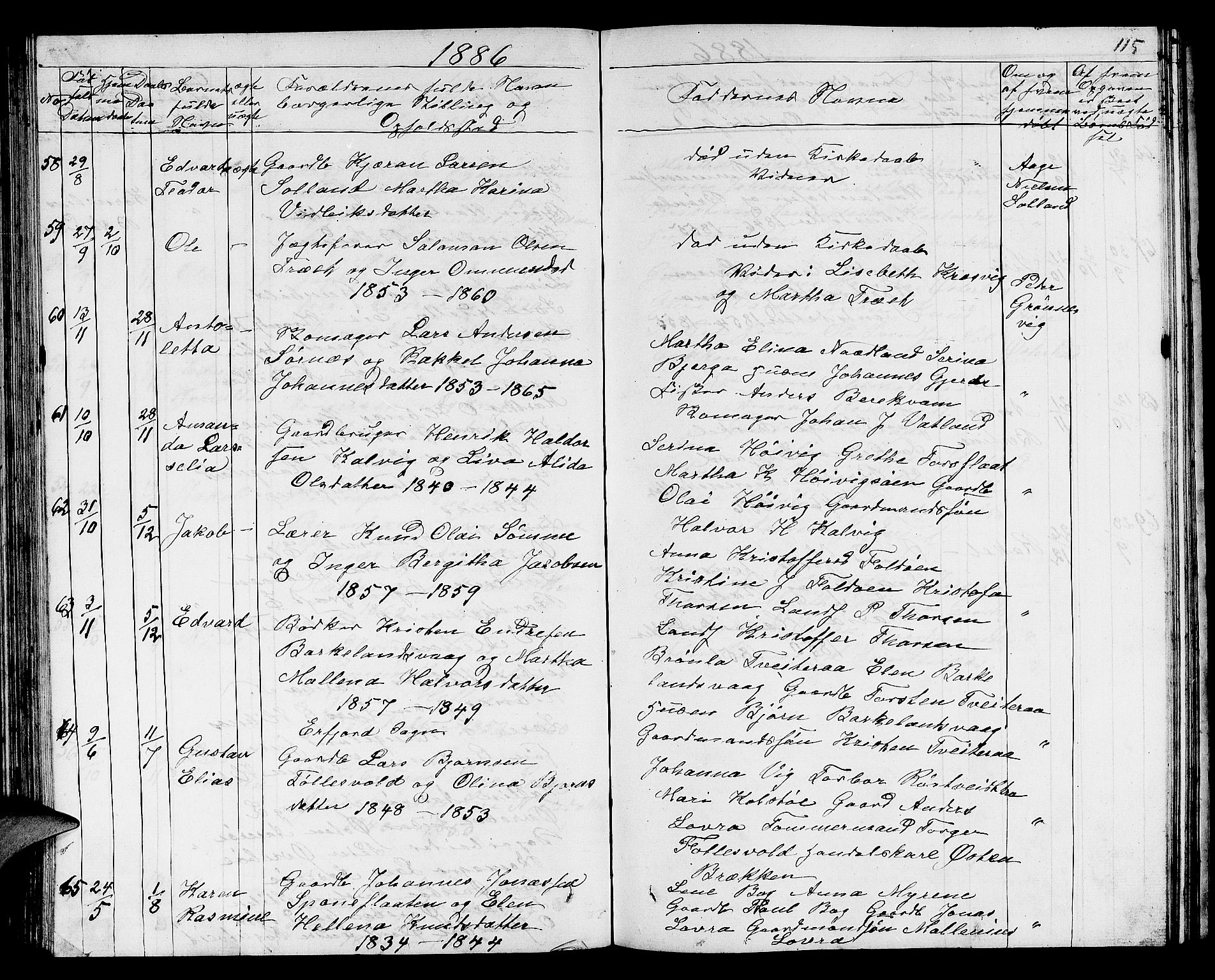 Jelsa sokneprestkontor, AV/SAST-A-101842/01/V: Parish register (copy) no. B 3, 1864-1890, p. 115