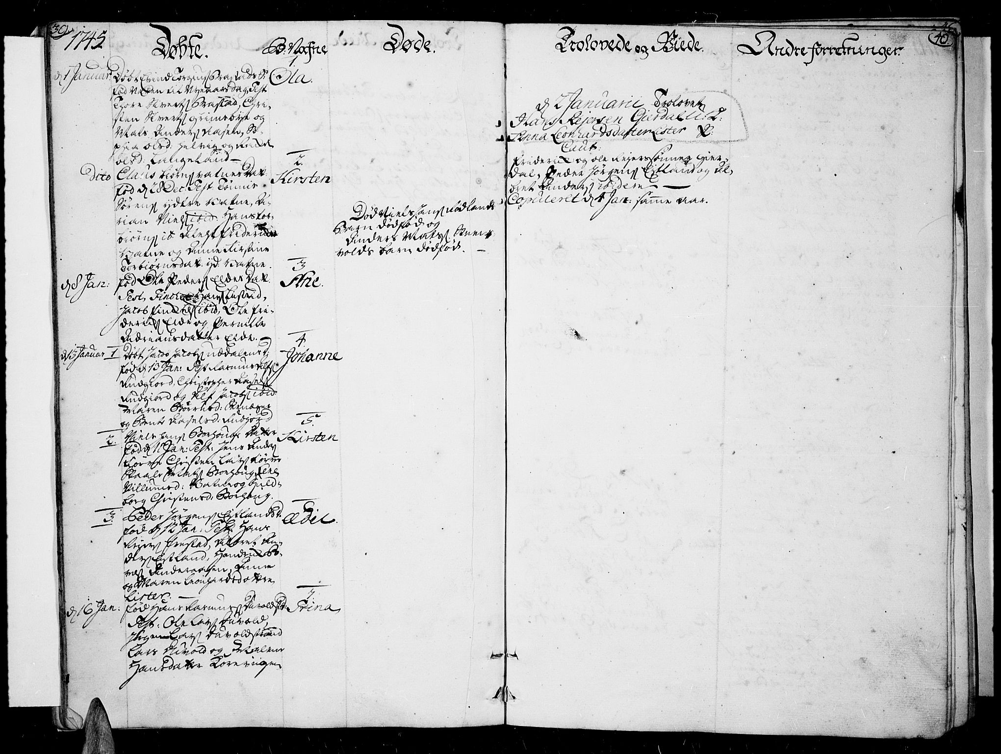 Lista sokneprestkontor, SAK/1111-0027/F/Fa/L0003: Parish register (official) no. A 3 /1, 1743-1767, p. 39-40