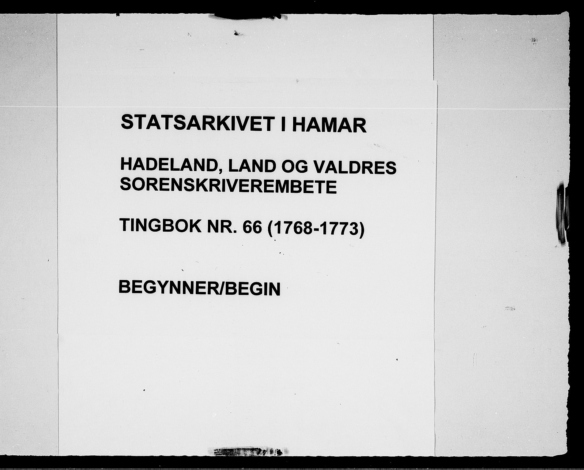 Hadeland, Land og Valdres sorenskriveri, AV/SAH-TING-028/G/Gb/L0066: Tingbok - Hadeland og Land, 1768-1773