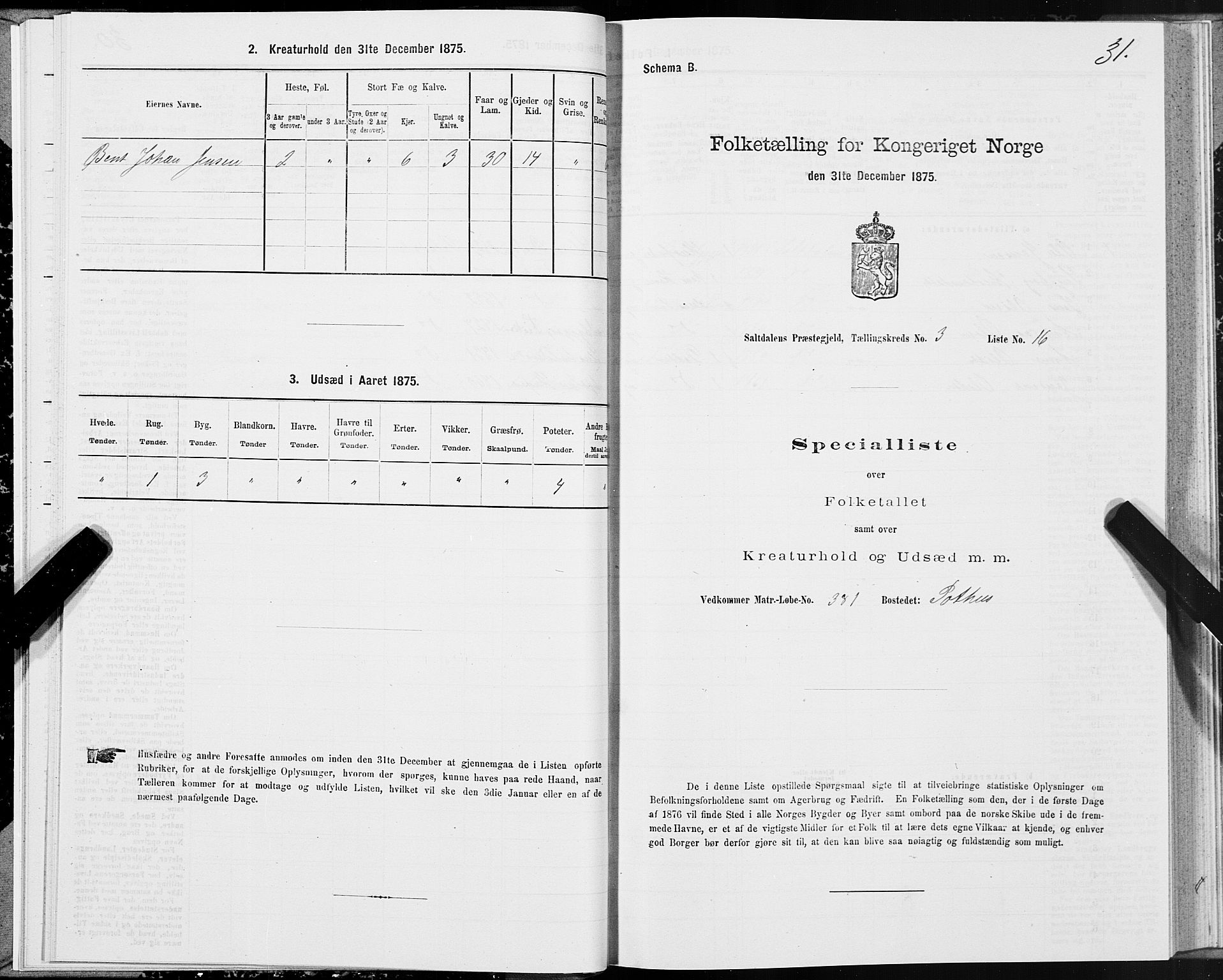 SAT, 1875 census for 1840P Saltdal, 1875, p. 2031