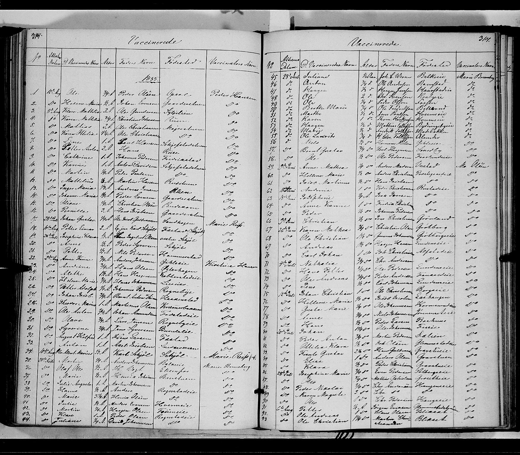 Østre Toten prestekontor, SAH/PREST-104/H/Ha/Haa/L0003: Parish register (official) no. 3, 1848-1856, p. 314