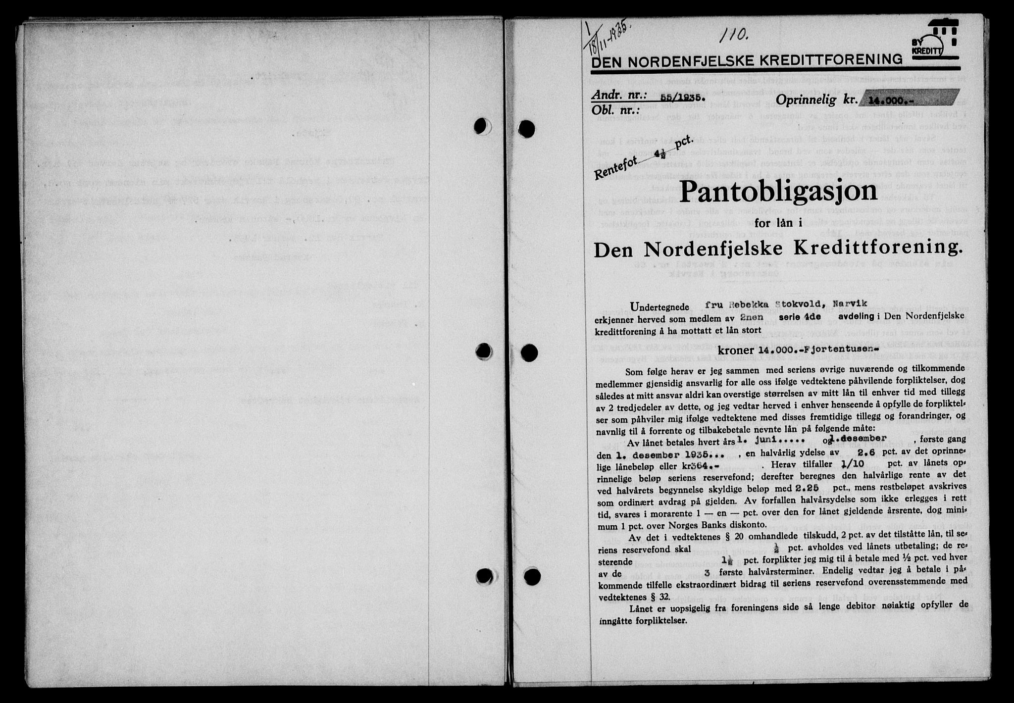 Narvik sorenskriveri, SAT/A-0002/1/2/2C/2Ca/L0011: Mortgage book no. 14, 1935-1937, Deed date: 18.11.1935