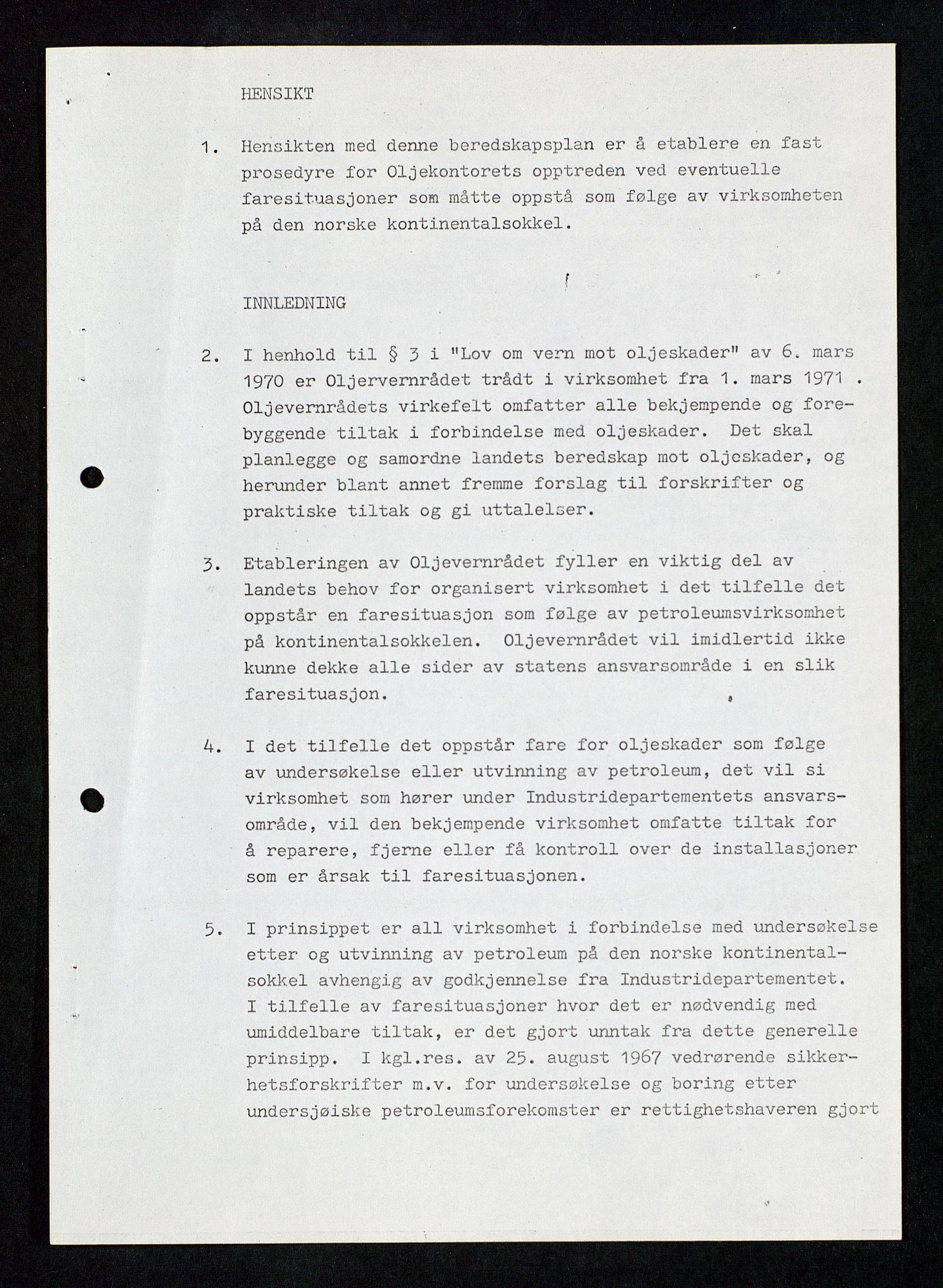 Industridepartementet, Oljekontoret, AV/SAST-A-101348/Db/L0002: Oljevernrådet, Styret i OD, leieforhold, div., 1966-1973, p. 295